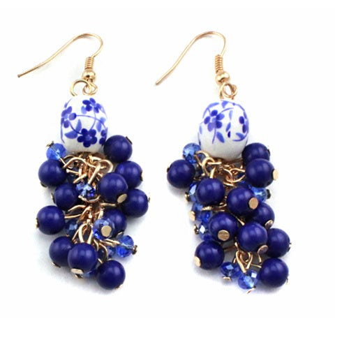 Elegant Ceramic Floral Earrings for Women - Handmade Boho Dangle Earrings for Casual Wear, Parties & Gifts