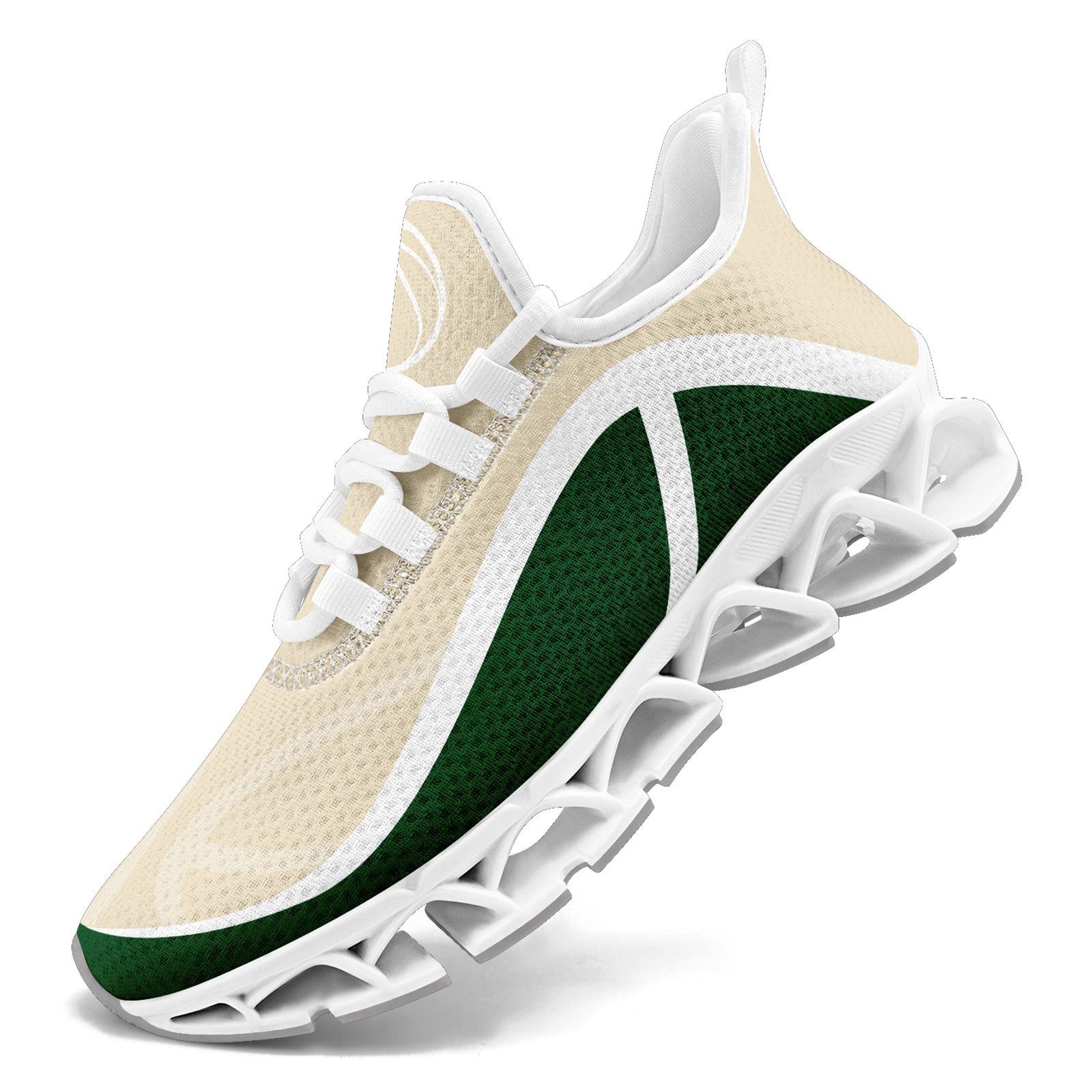Custom Green Cream Maxsoul Sneakers - Personalized Comfort Shoes FN003XD D020391 Size 14 | Trendy Casual Wear for Men & Women, Perfect for Walking, Gym, and Street Fashion
