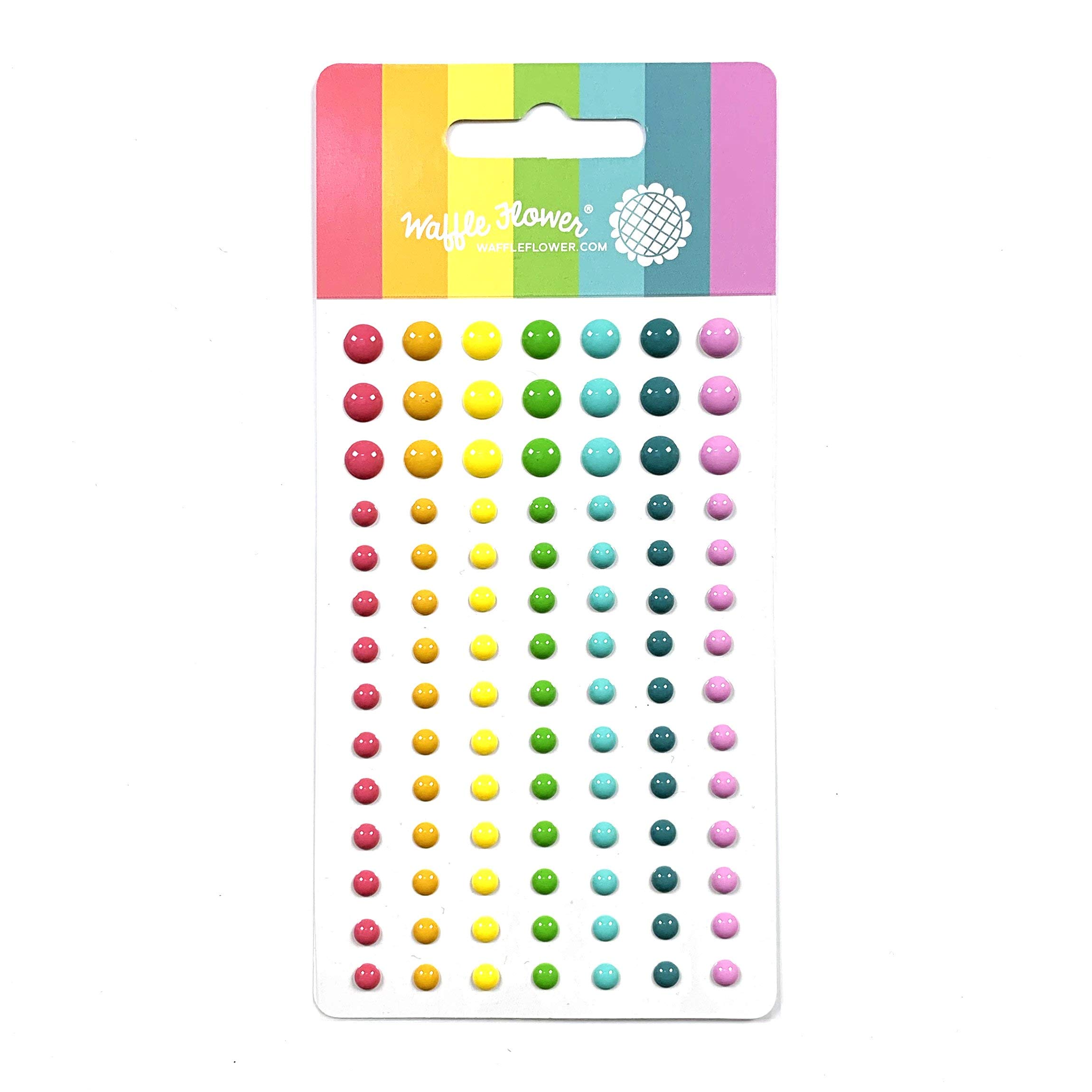 Waffle Flower Enamel Dots - Up & Running | DIY Scrapbooking & Card Making Supplies for Crafters | Perfect for Journals, Greeting Cards, and Home Decor