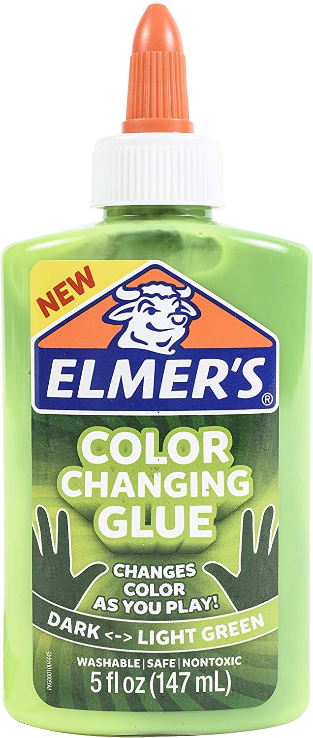 Elmer's Color Changing Liquid Glue - 5 oz | Dark to Light Green Slime Maker for Kids, Fun DIY Science Experiment & Sensory Play | Perfect for Classroom, Birthday Parties & STEM Activities