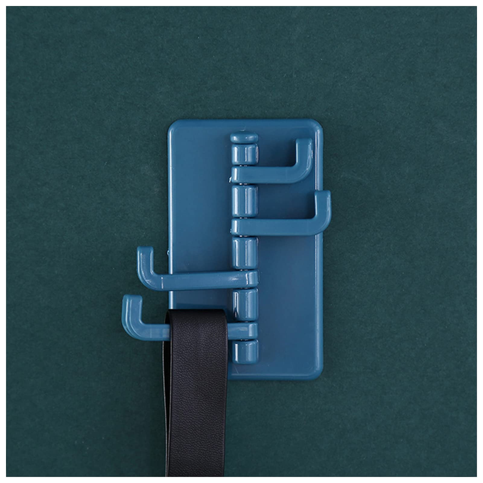 Xiaopangtech Rotatable Adhesive Hooks - 1/3Pcs Strong Sticky Wall Hooks for Kitchen, Bathroom, Home Organization - Heavy Duty Seamless Hangers for Towels, Keys, Utensils (Blue)