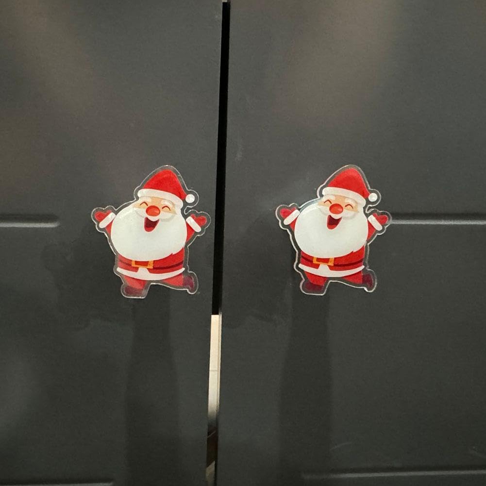 Christmas Cabinet Knob Covers - 2PCS Festive Snowman Santa Claus Tree Shaped Knob Covers for Cabinets & Doors | Holiday Home Decor for Christmas Tree, Kitchen, Bathroom & Living Room