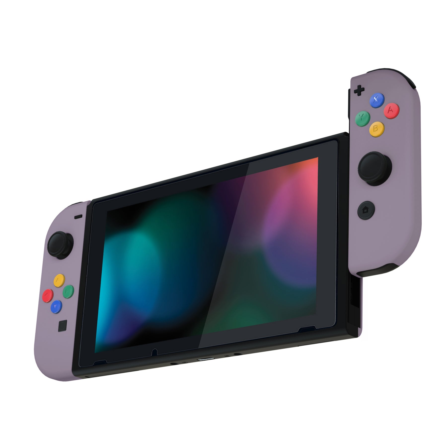 eXtremeRate Dark Grayish Violet Soft Touch Grip Backplate for Nintendo Switch Console & Joy-Con Controllers - Full Set Buttons Included - DIY Replacement Shell for NS Switch (Model QP341) - Perfect for Gaming, Travel, and Custom Modifications