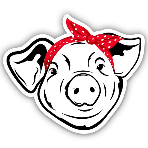 Farm Pig 3 Inch Vinyl Sticker - Waterproof Decal for Car, Laptop, Water Bottle, Phone - Perfect for Personalizing Vehicles, Tech Devices & Drinkware