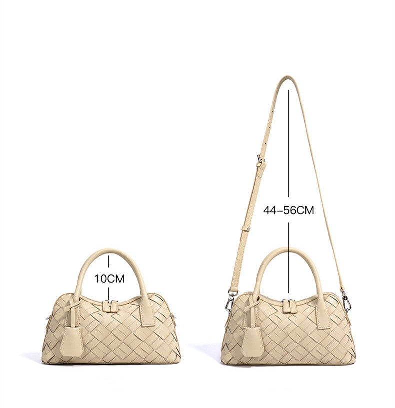 Stylish Woven Convertible Leather Handbag for Women - Crossbody, Shoulder & Tote Bag - Perfect for Work, Travel & Everyday Use