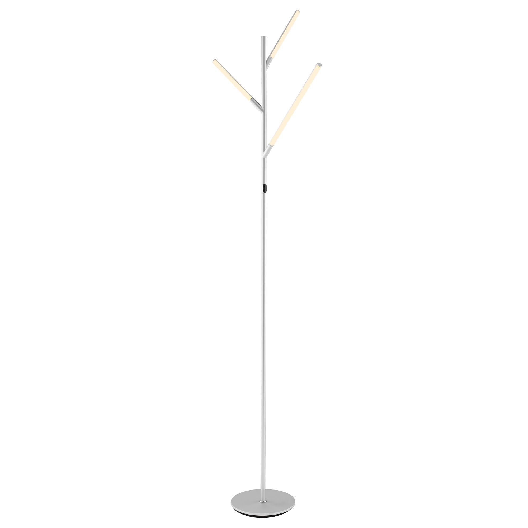 Modern Silver Metal LED Tree Floor Lamp - 74.5