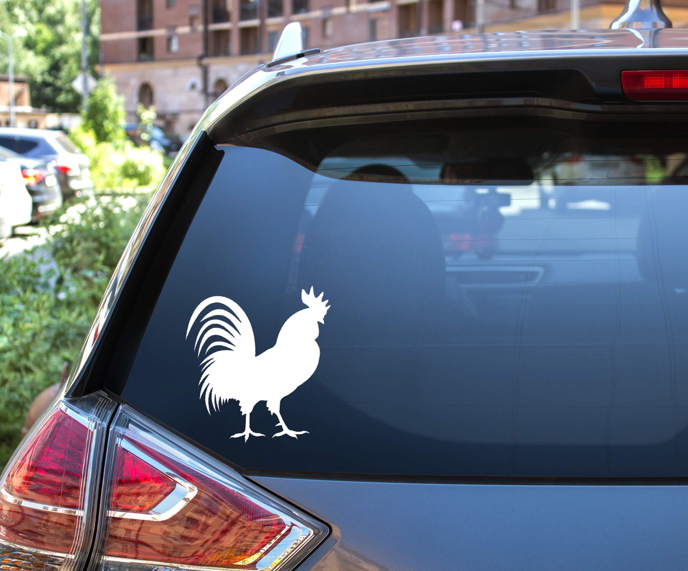 WickedGoodz Custom Rooster Vinyl Decal - Chicken Sticker for Cars, Cups, Tumblers, Windows, Walls & Bumpers - Style 2 - Perfect for Farmhouse Decor, Country Kitchen & Rural Home Decorating