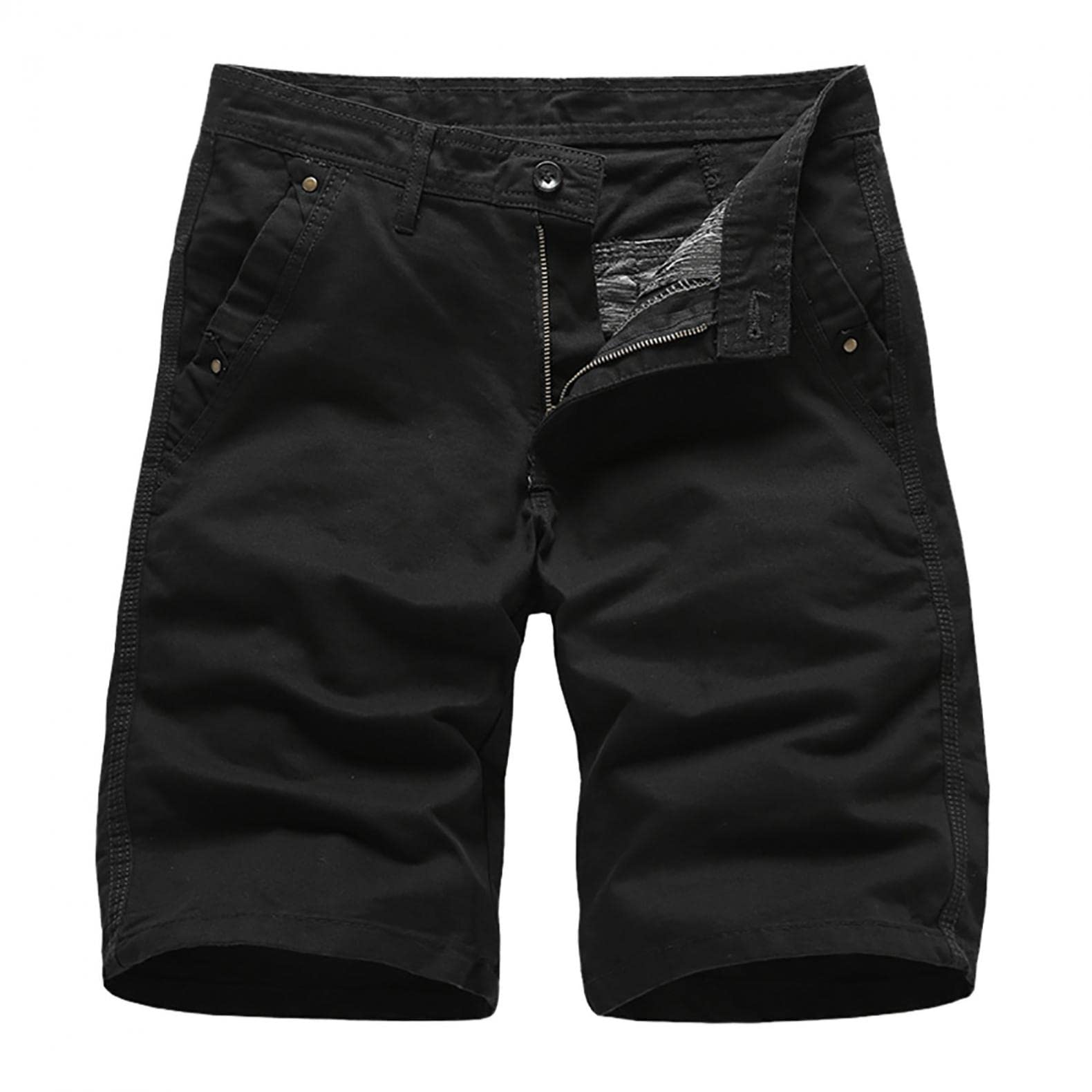 Men's Classic Fit Cotton Shorts - Flat Front Casual & Workout Shorts for Men | Perfect for Gym, Running, and Everyday Wear