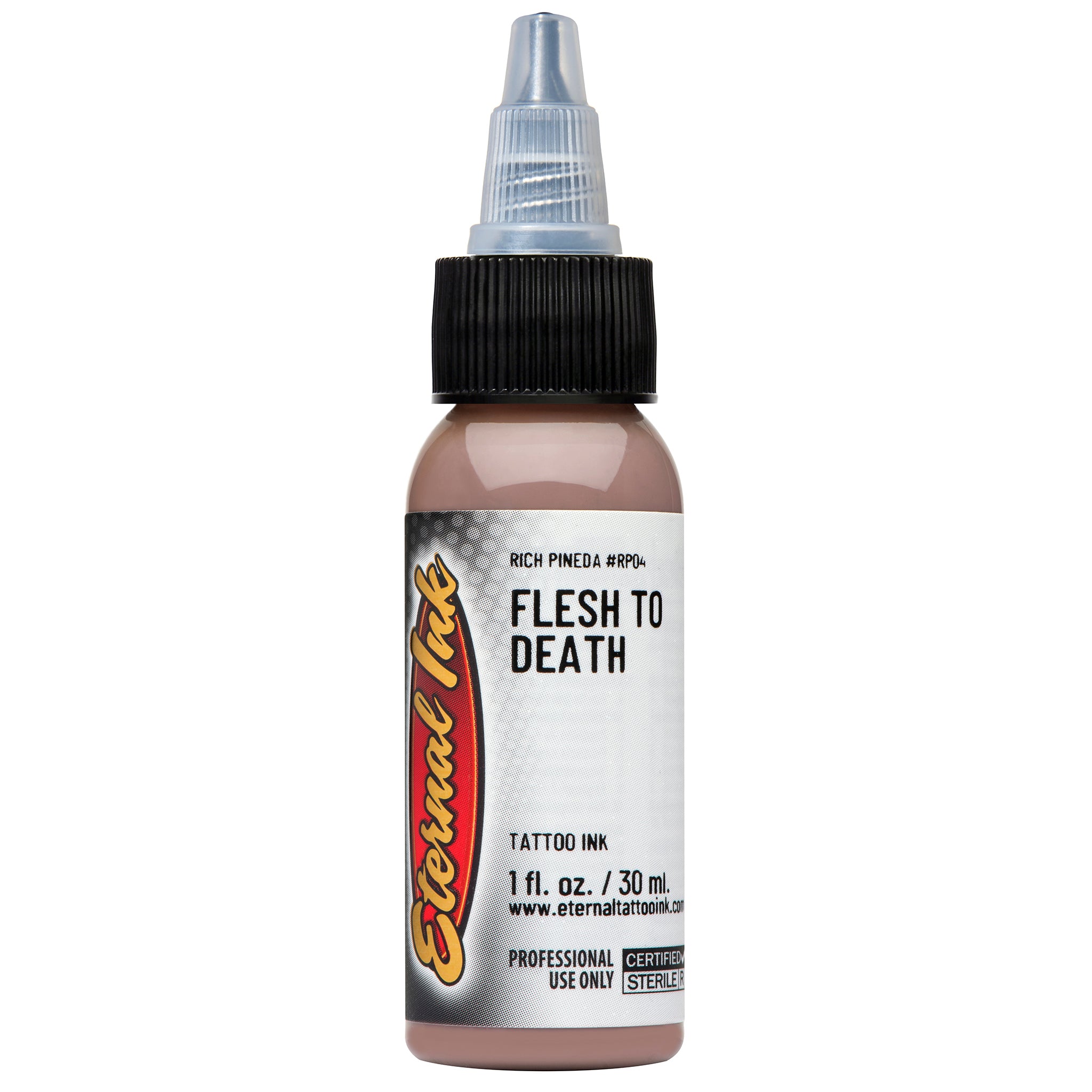 Eternal Rich Pineda Flesh to Death Tattoo Ink 1oz - Professional Tattoo Artist Supplies for Bold Blackwork & Dark Art Designs