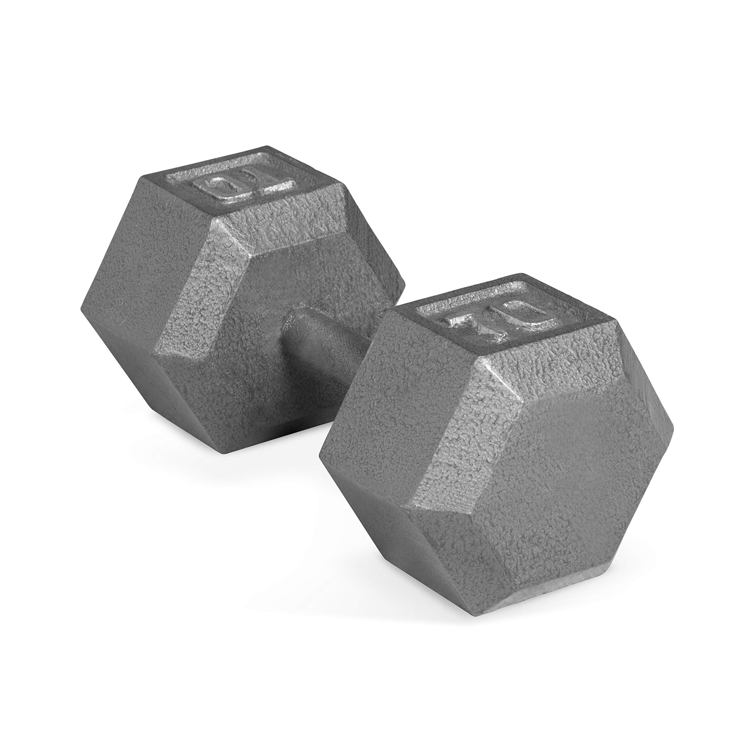 CAP Barbell Cast Iron Hex Dumbbell Set - 5lb to 50lb Weight Options for Home Gym, Strength Training & CrossFit Workouts | Durable Rubber Coated Hexagonal Design Prevents Rolling | Ideal for Weightlifting, Bodybuilding & Fitness Enthusiasts