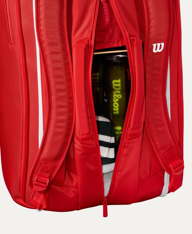Wilson Super Tour 15 Pack Tennis Bag - Premium Red (2025) | Durable Tennis Gear for Players & Coaches | Perfect for Tournaments, Practice & Travel