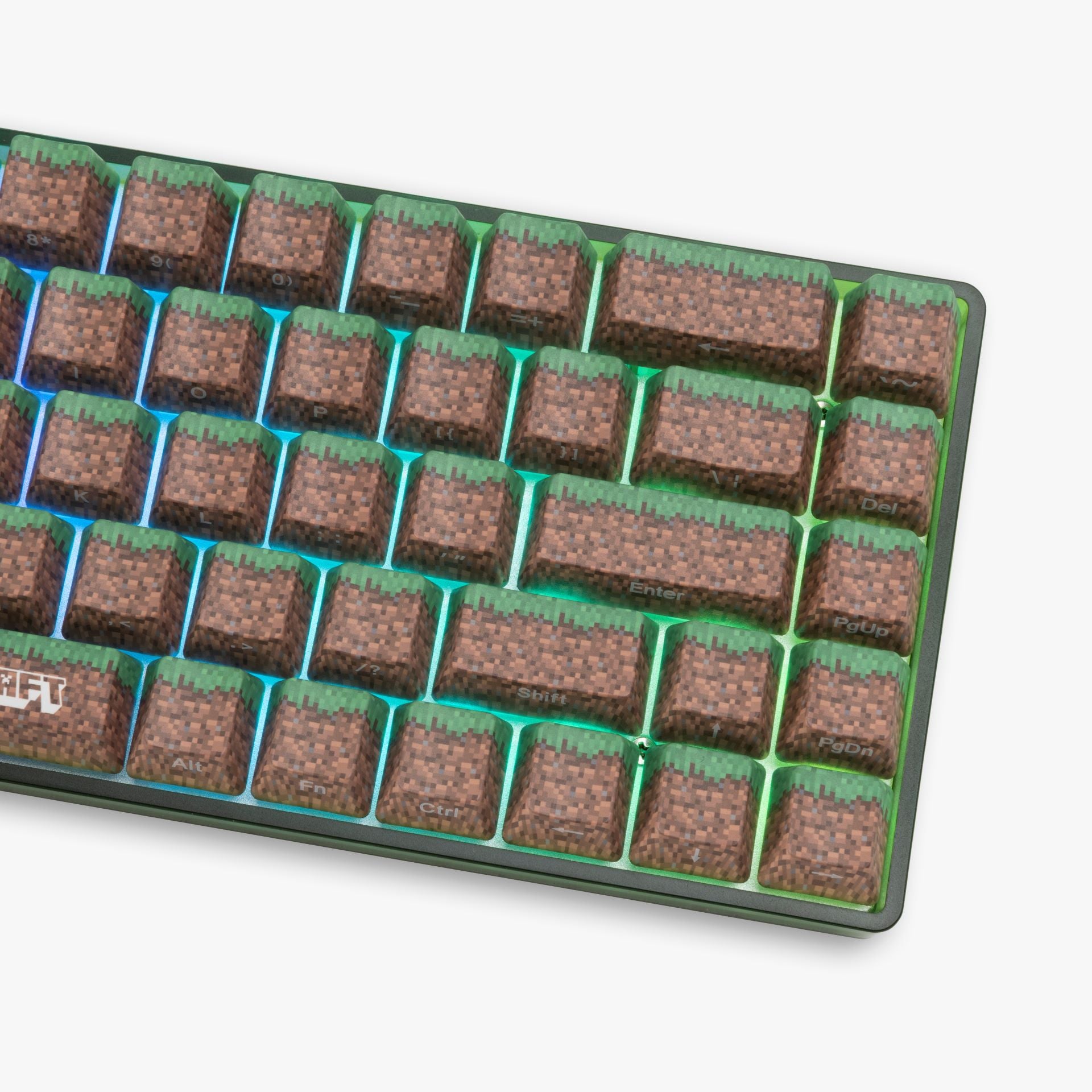 HG x Minecraft Basecamp 65 Mechanical Keyboard - Custom Grass Block Keycaps for Gaming & Typing | Perfect for Minecraft Fans & PC Enthusiasts