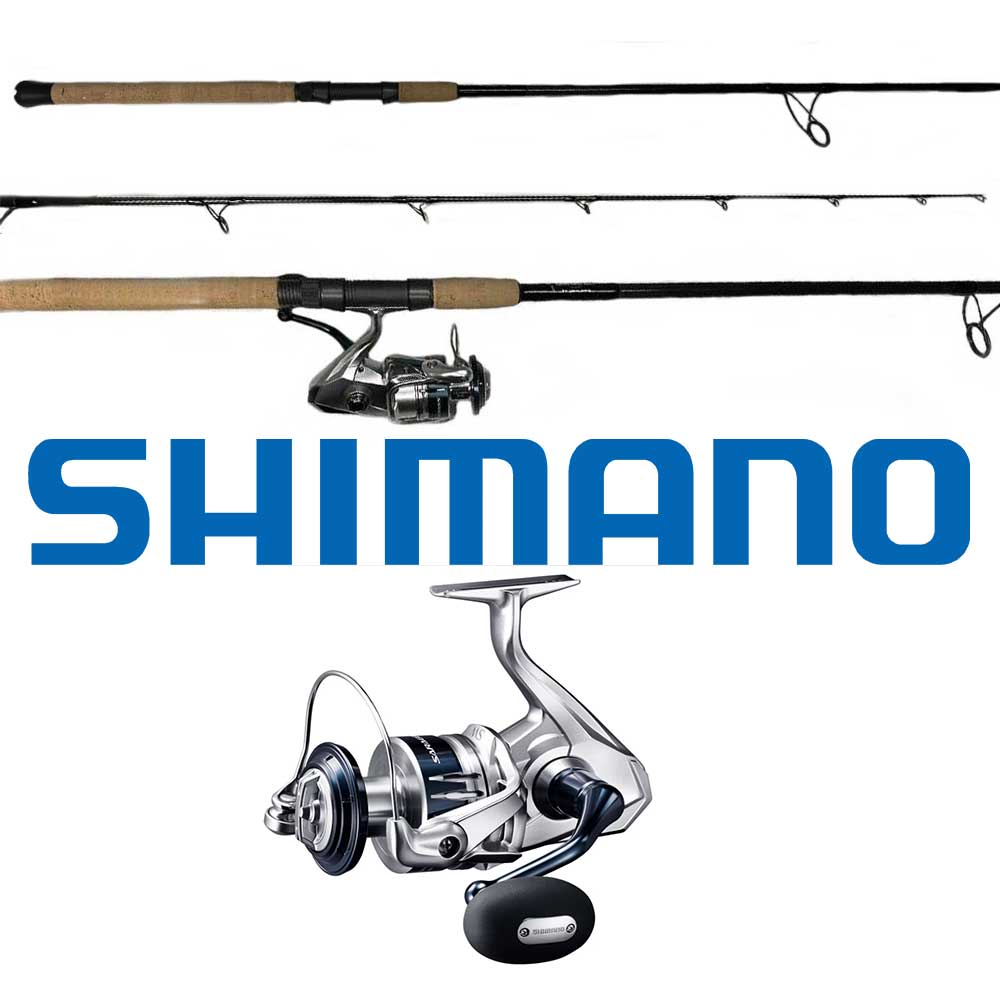 Shimano Saragosa 8000 Spinning Reel & Capt. Harry's CHSC820 Fishing Rod Combo - Saltwater Surf Fishing & Offshore Angling Gear