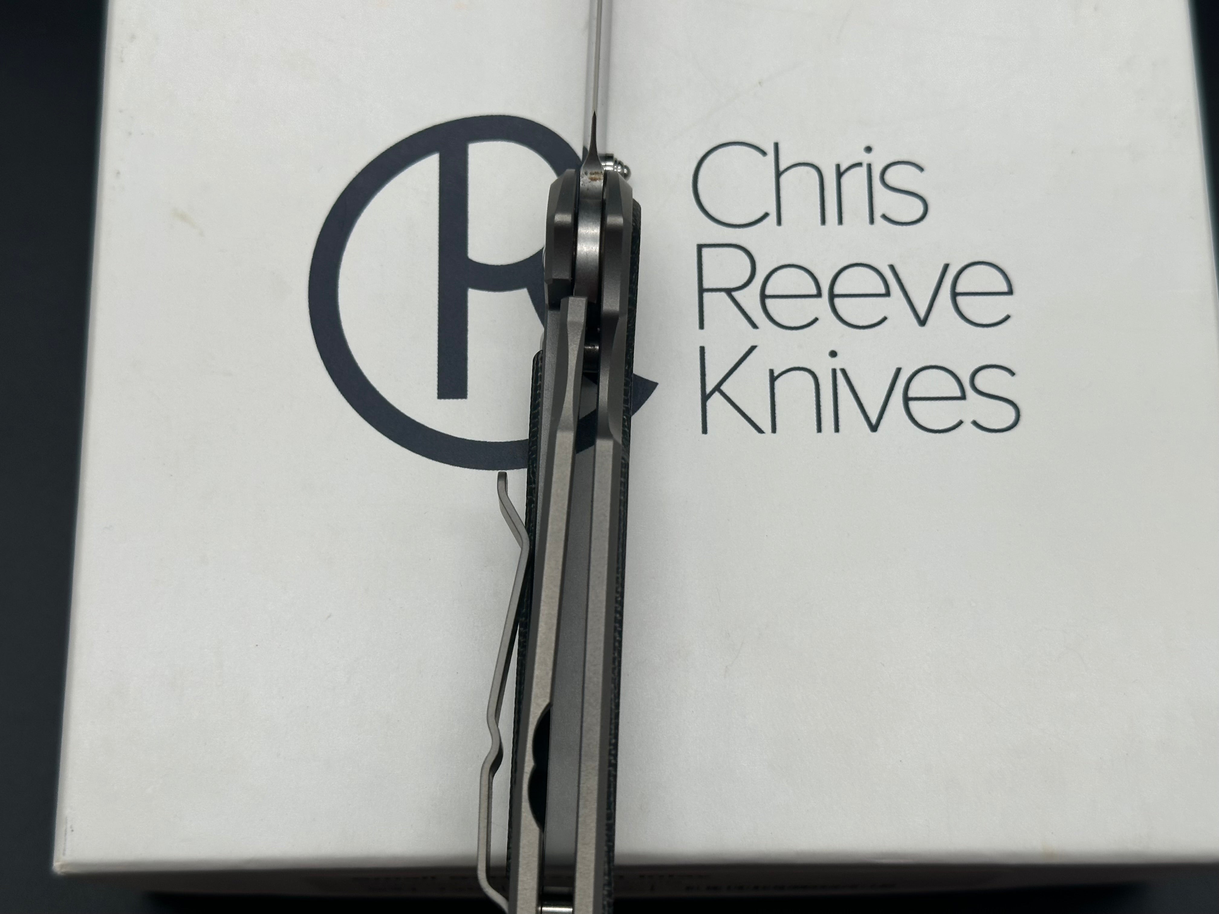 Chris Reeve Knives CRK Small Sebenza 31 Folding Pocket Knife - Black Canvas Micarta Handle, Drop Point Blade - EDC, Outdoor, Camping, Survival Gear