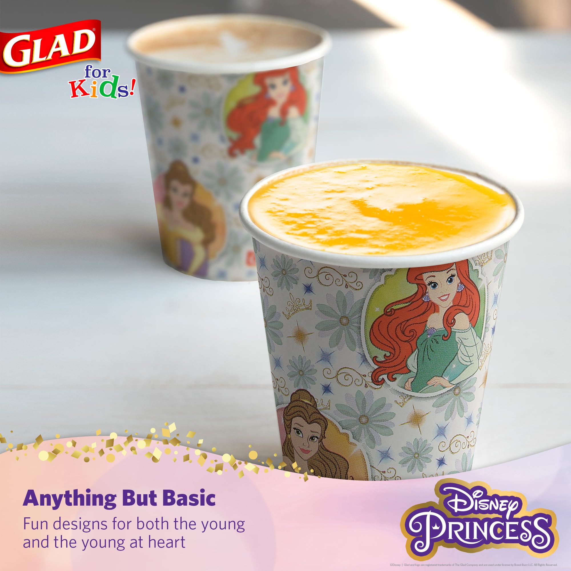 Disney Princess 9oz Paper Cups for Kids - 24 Count | BPA-Free Snack Cups for Juice, Milk & Party Favors | Durable Kid-Friendly Cups for Home, School & Birthday Parties