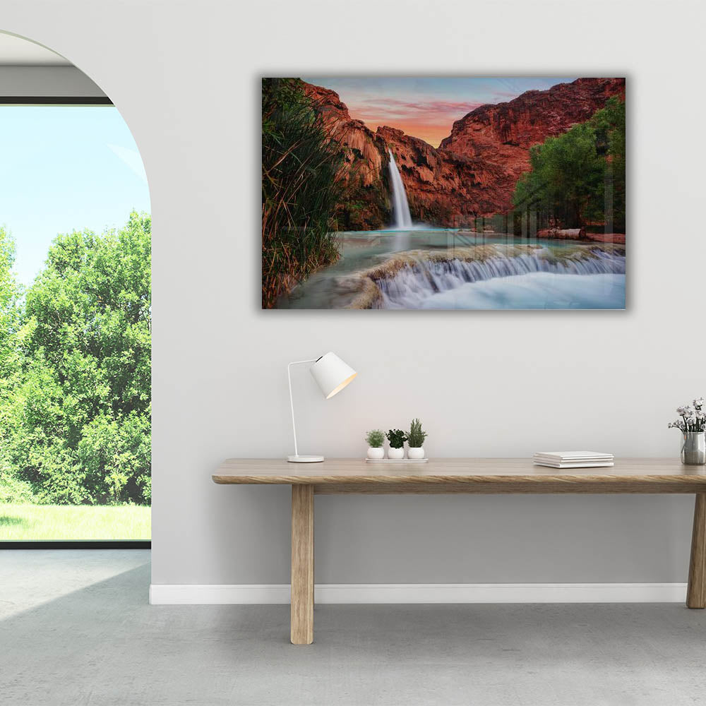Stunning Waterfall Landscape Wall Art - Nature-Inspired Home Decor for Living Room, Bedroom & Office