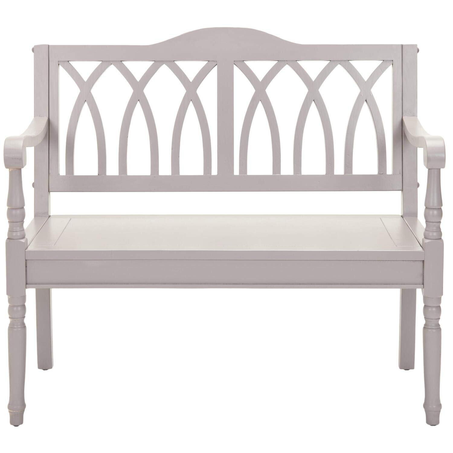 Safavieh American Homes Collection Benjamin Grey Upholstered Bench - Stylish Entryway, Bedroom, or Living Room Seating