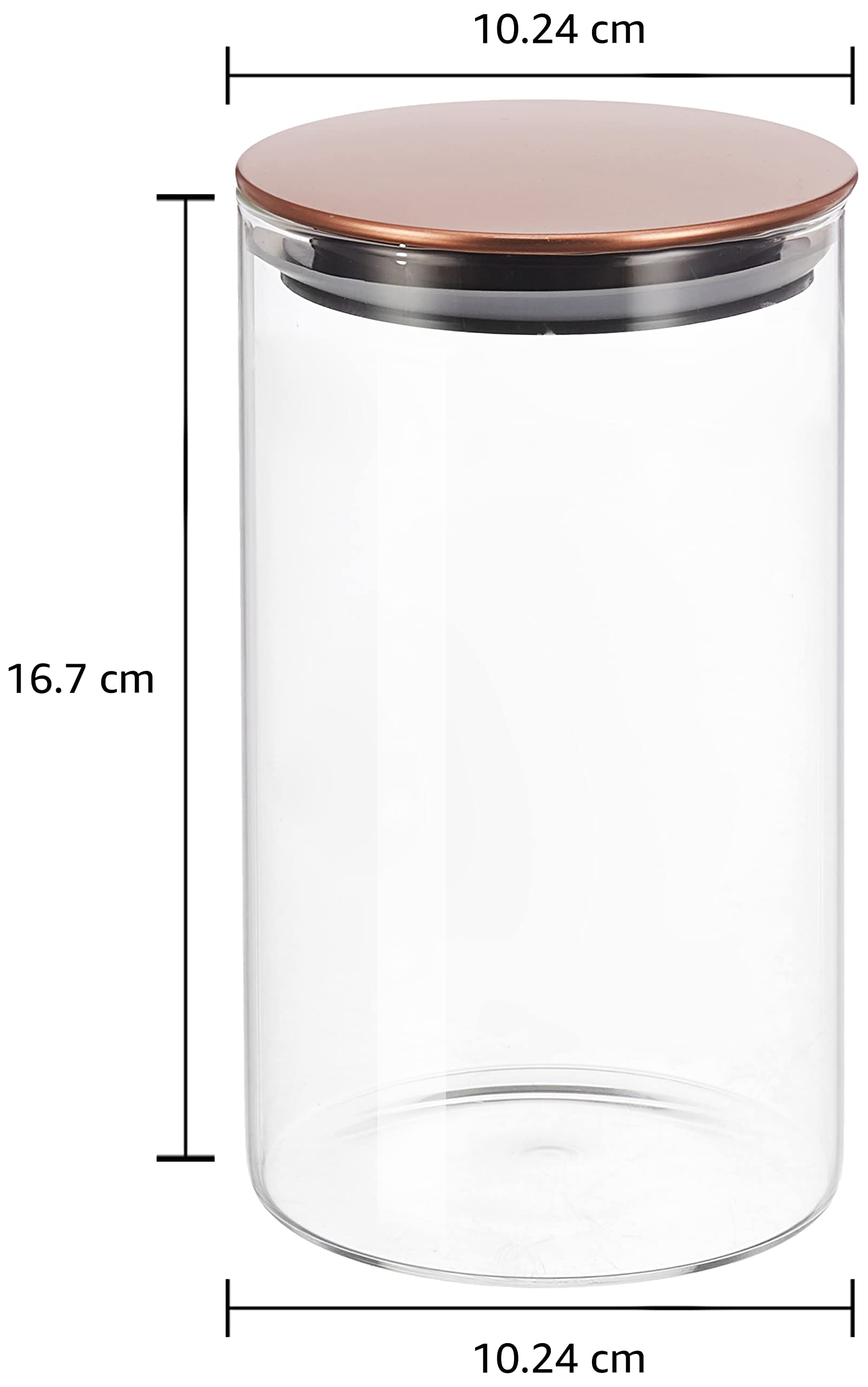 Solimo 1000ml Borosilicate Glass Jar - Transparent, Heat-Resistant & Durable for Food Storage, Canning, Pickling, and DIY Crafts - Perfect for Kitchen, Pantry, and Home Organization