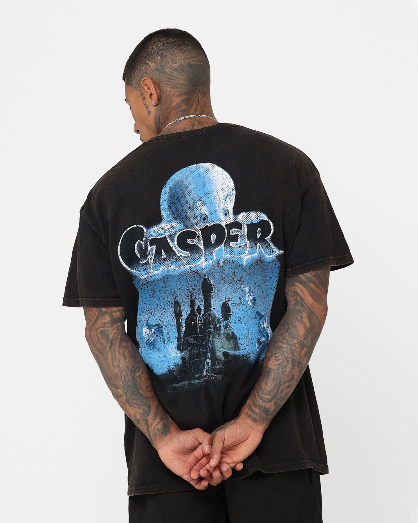 Vintage Casper T-Shirt - Black Wash Distressed Retro Graphic Tee for Men & Women | American Thrift Style | Perfect for Casual Wear, Street Fashion & 90s Retro Outfits