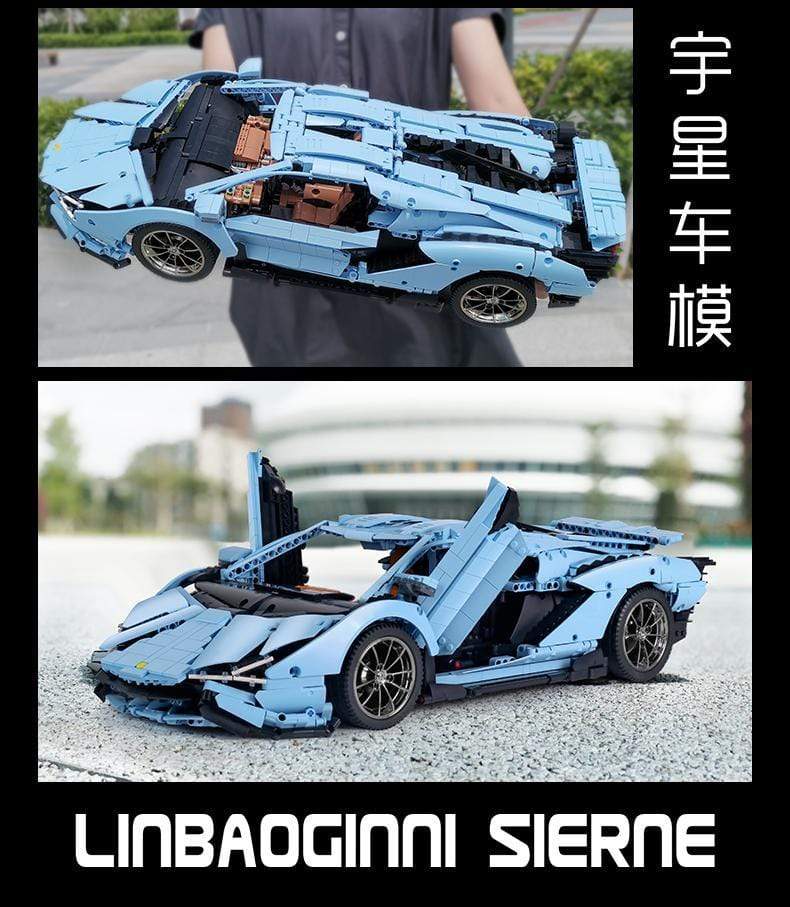 MOULD KING 13056S 1:8 Lamborghini Hyper Blue Version Building Blocks Set - 3868 Pieces for Adults & Teens - Perfect for Collectors, DIY Projects & Home Decoration