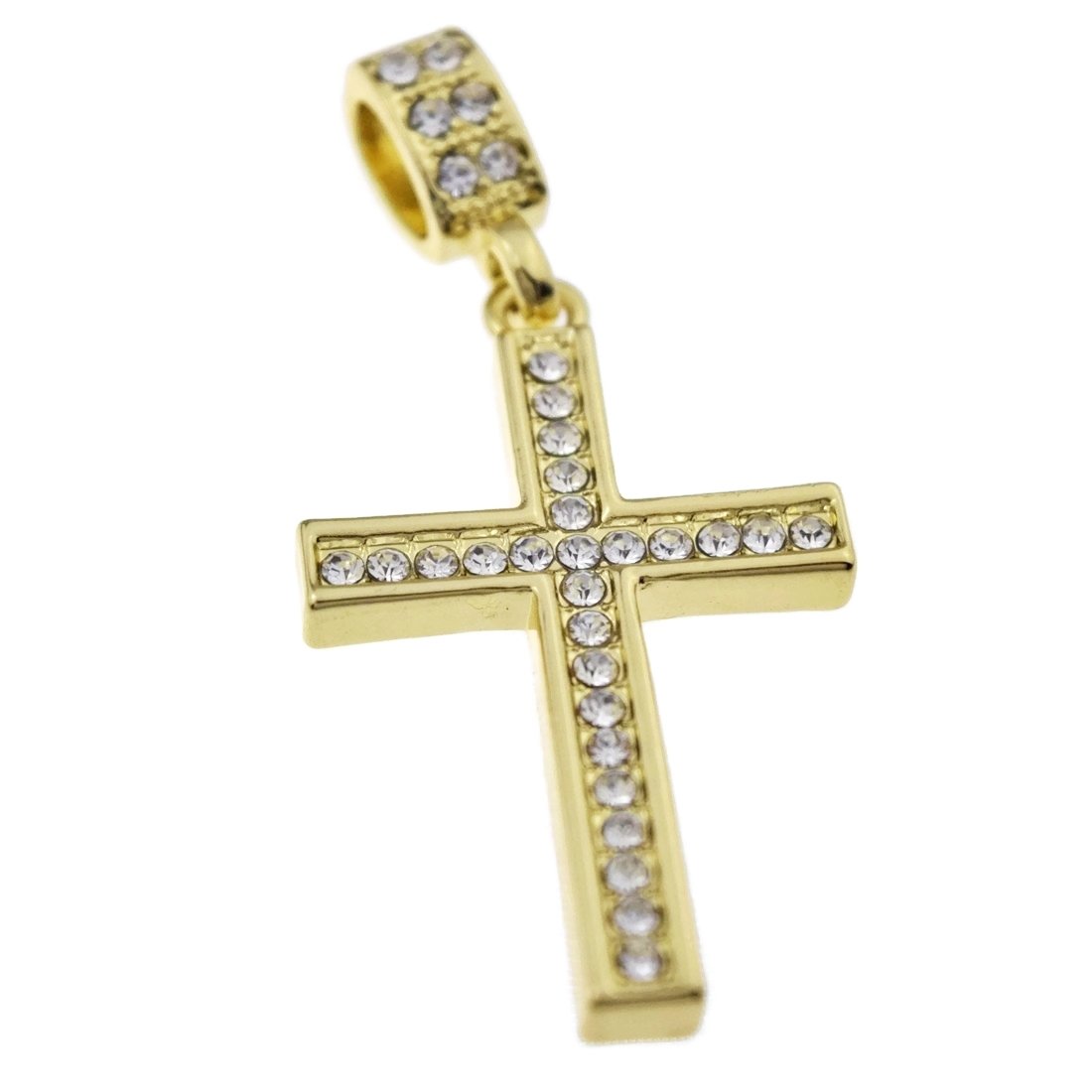 14K Gold Plated Jesus Cross Pendant Necklace - Iced Out Hip Hop Jewelry for Men & Women - Perfect for Gifts, Parties, and Streetwear Fashion