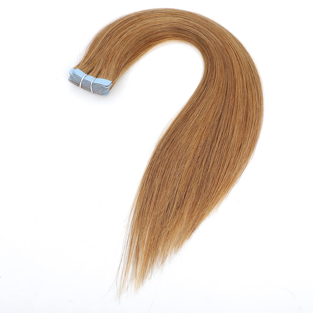 Amella Hair Tape in Human Hair Extensions - Silky Straight Remy Hair 24 Inches #27 Light Brown - 20pcs 40g for Seamless Blending & Natural Volume | Perfect for Daily Wear, Special Occasions & Styling