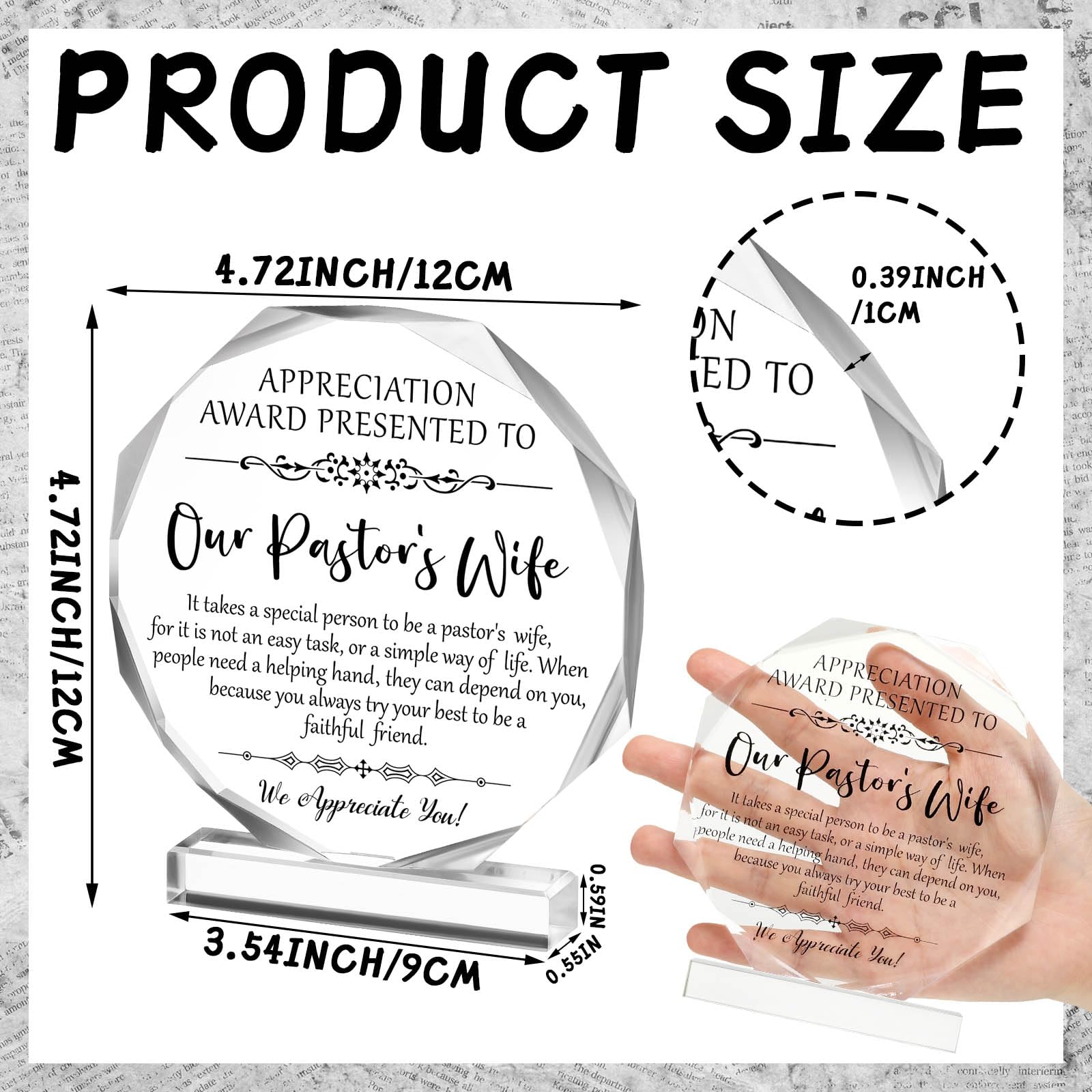 Gerrii Pastor Appreciation Gift - Inspirational Acrylic Keepsake for Christian Pastors, Preachers & Religious Leaders - Perfect for Retirement, Birthday & Thank You Gifts for Men & Women - Ideal for Church Services, Bible Study & Ministry Appreciation Events