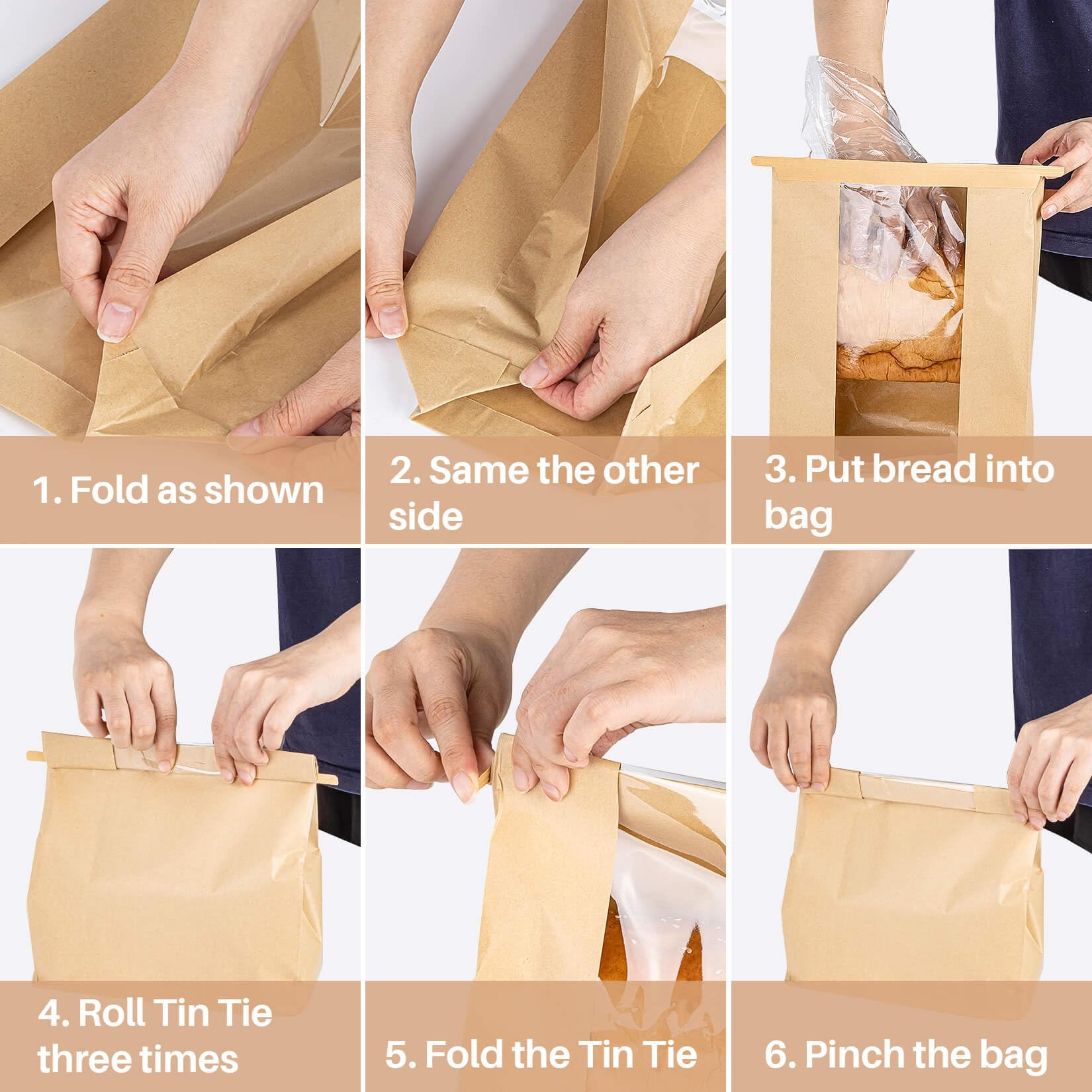 24 Pack Reusable Bread Bags with Resealable Ties - Eco-Friendly Brown Paper Bakery Bags with Window for Homemade Sourdough, Bagels, Toast & Baked Goods | Perfect for Bread Storage, Gift Packaging & Farmers Market Sales