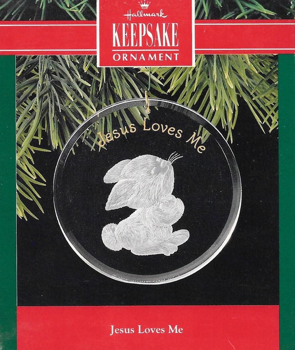 Hallmark Keepsake Ornament 'Jesus Loves Me' 1990 - Vintage Christmas Tree Decoration for Holiday Home Décor & Christian Gift Giving
