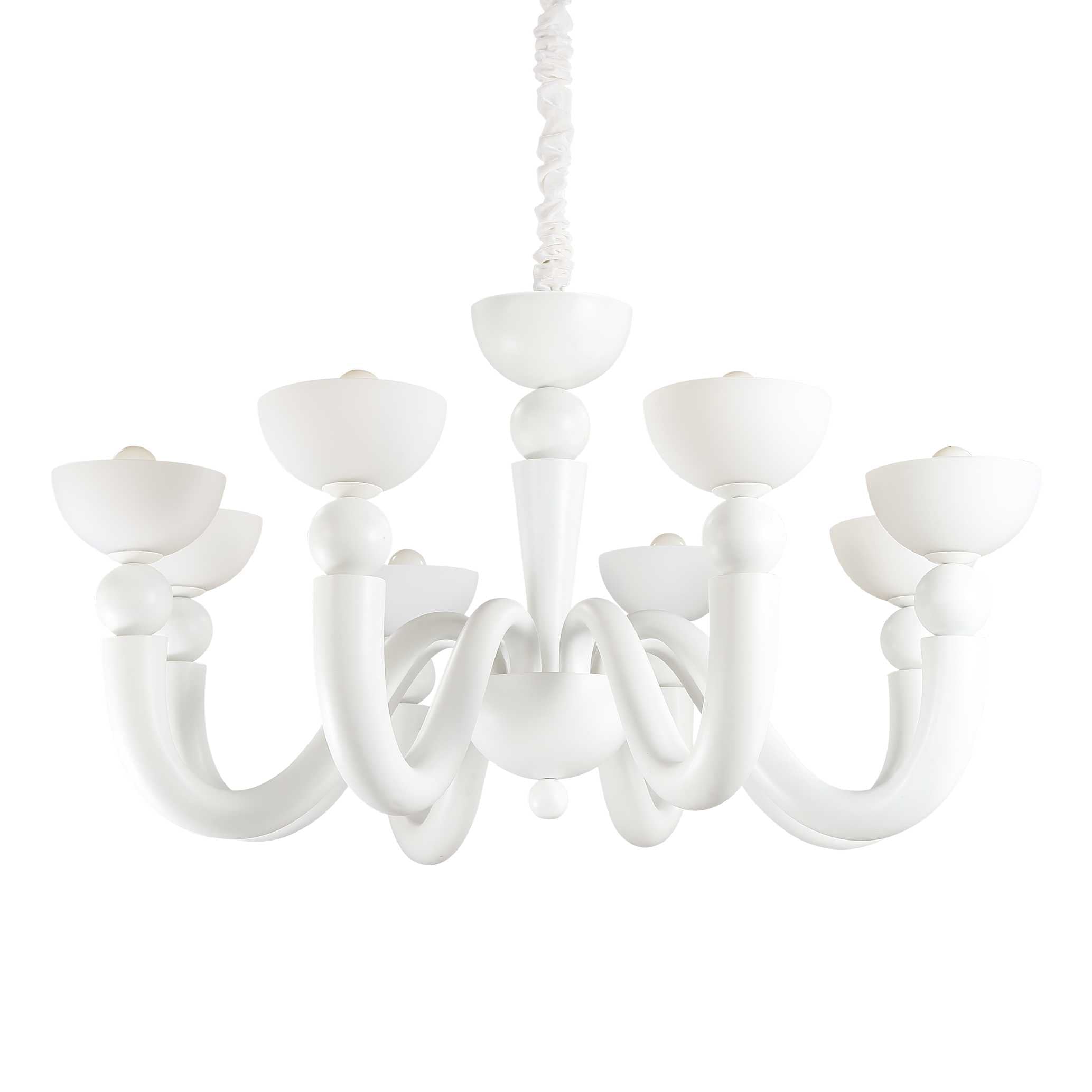 Bon Centre Light 6/8Lt White Finish - Elegant Ceiling Fixture for Living Room, Bedroom & Dining Area