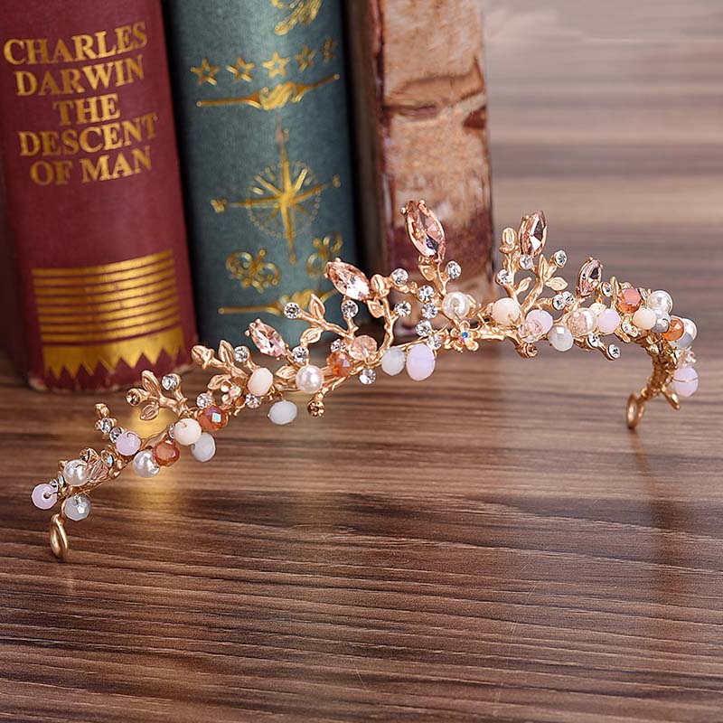 Elegant Pink Tiara for Women - Sparkling Princess Crown for Birthday, Wedding, Cosplay & Special Occasions