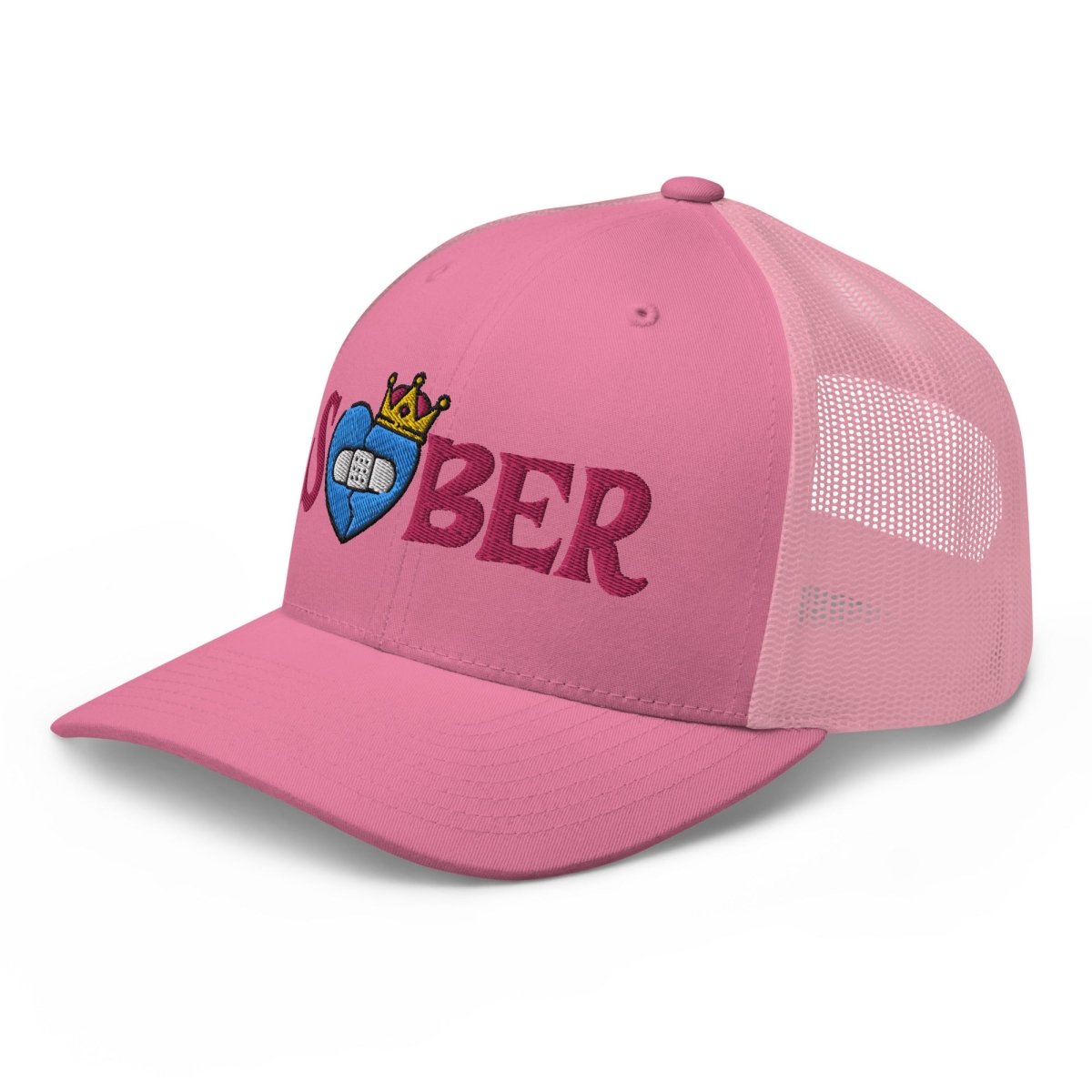 Regal Heart Sober Trucker Cap - Stylish Adjustable Baseball Hat for Men & Women - Perfect for Outdoor Activities, Sports, and Casual Wear