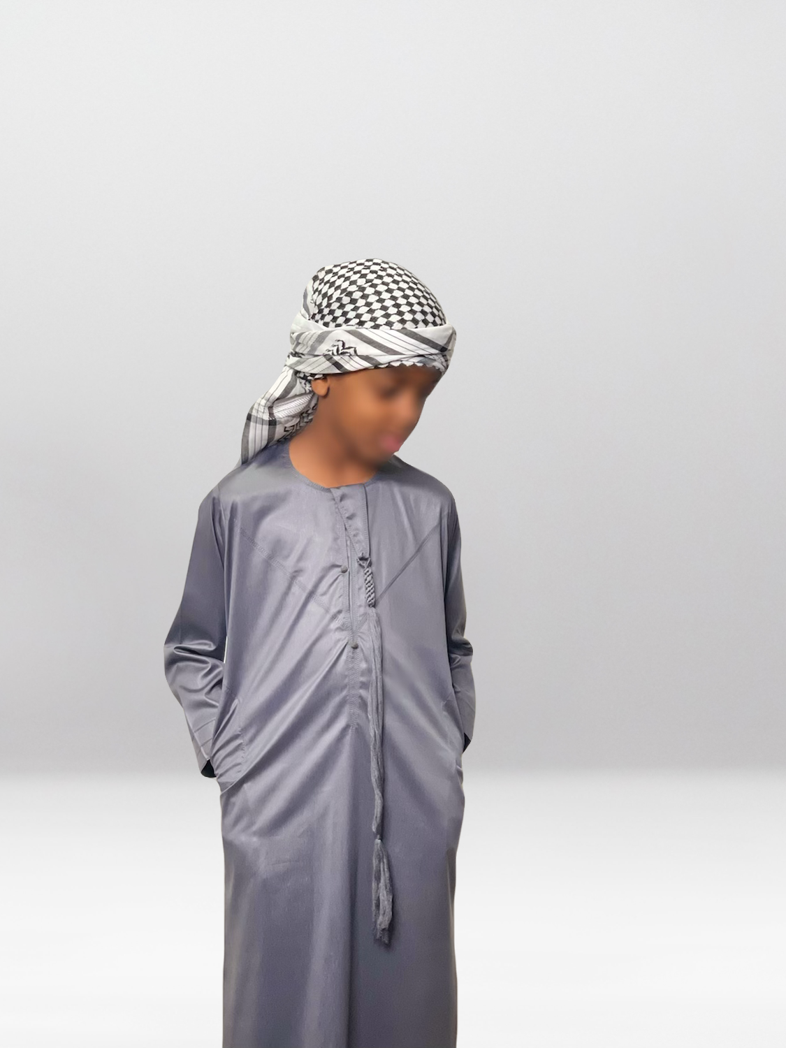 Boys Grey Dusk Thobe - Traditional Islamic Robe for Kids - Comfortable Eid & Prayer Outfit for Special Occasions