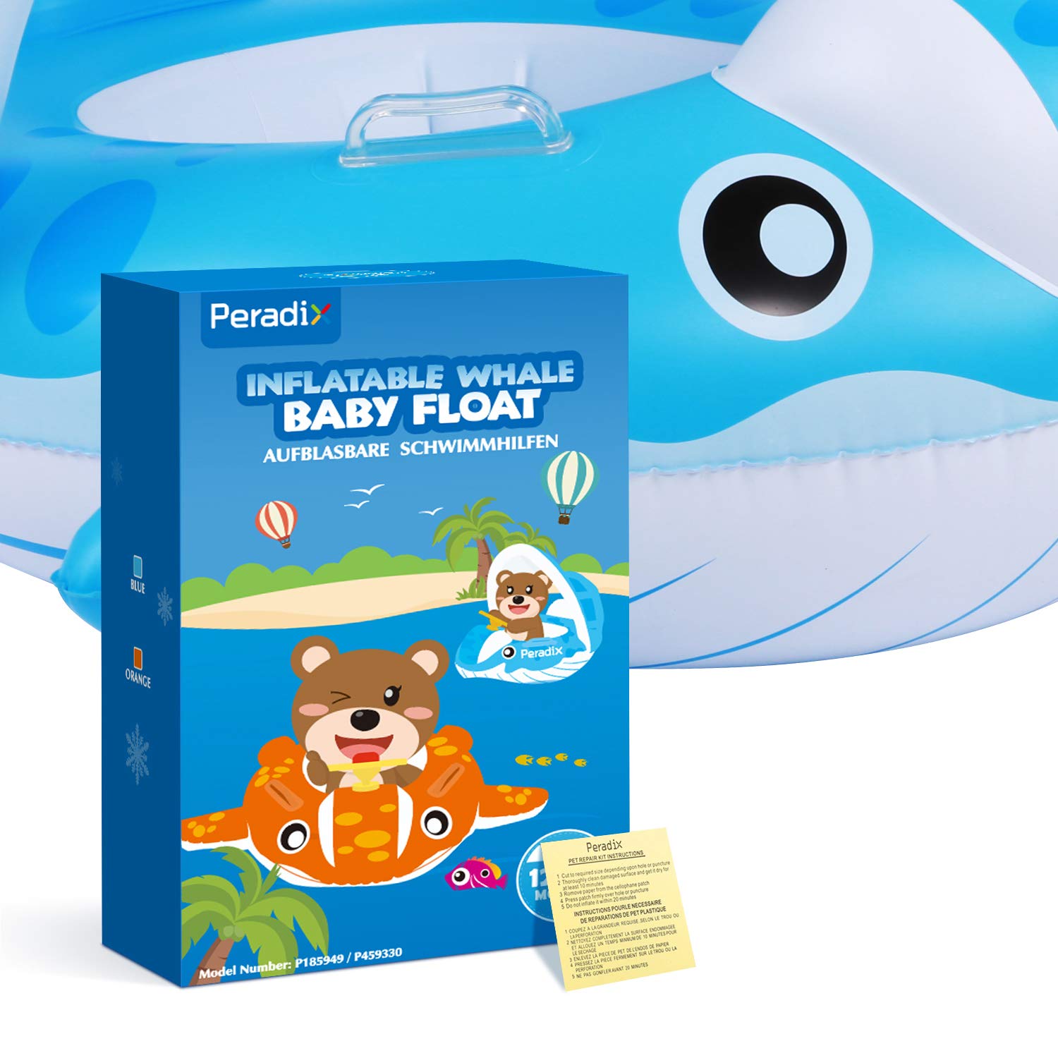 Peradix Inflatable Baby Pool Float with Canopy - Toddler Swim Ring for Sun Protection & Water Play