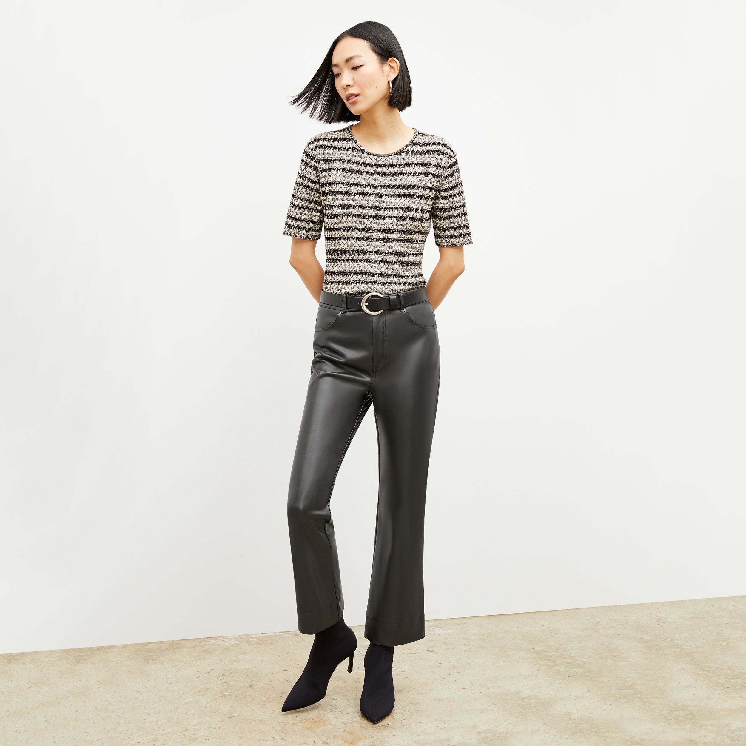Vegan Leather Archie Pants for Women - High Waisted Faux Leather Leggings, Stretchy & Comfortable - Perfect for Casual Wear, Night Out, and Office Outfits