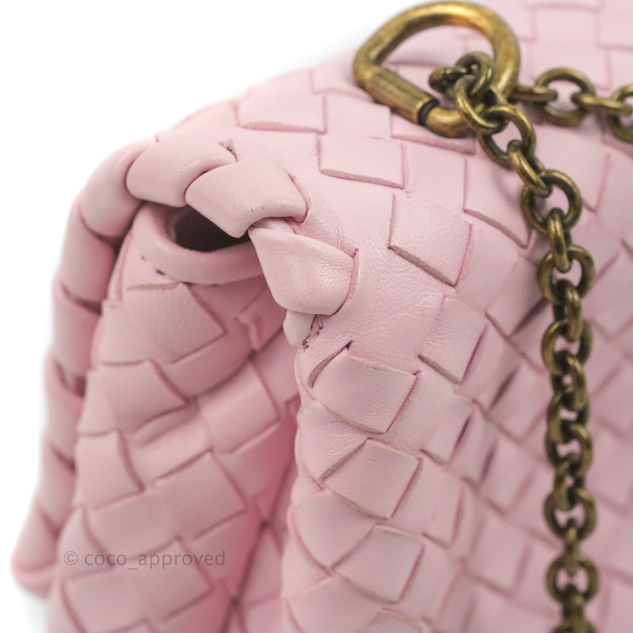 Bottega Veneta Baby Nappa Intrecciato Olimpia Shoulder Bag in Pink | Luxury Crossbody Purse for Women | Perfect for Date Night & Special Occasions