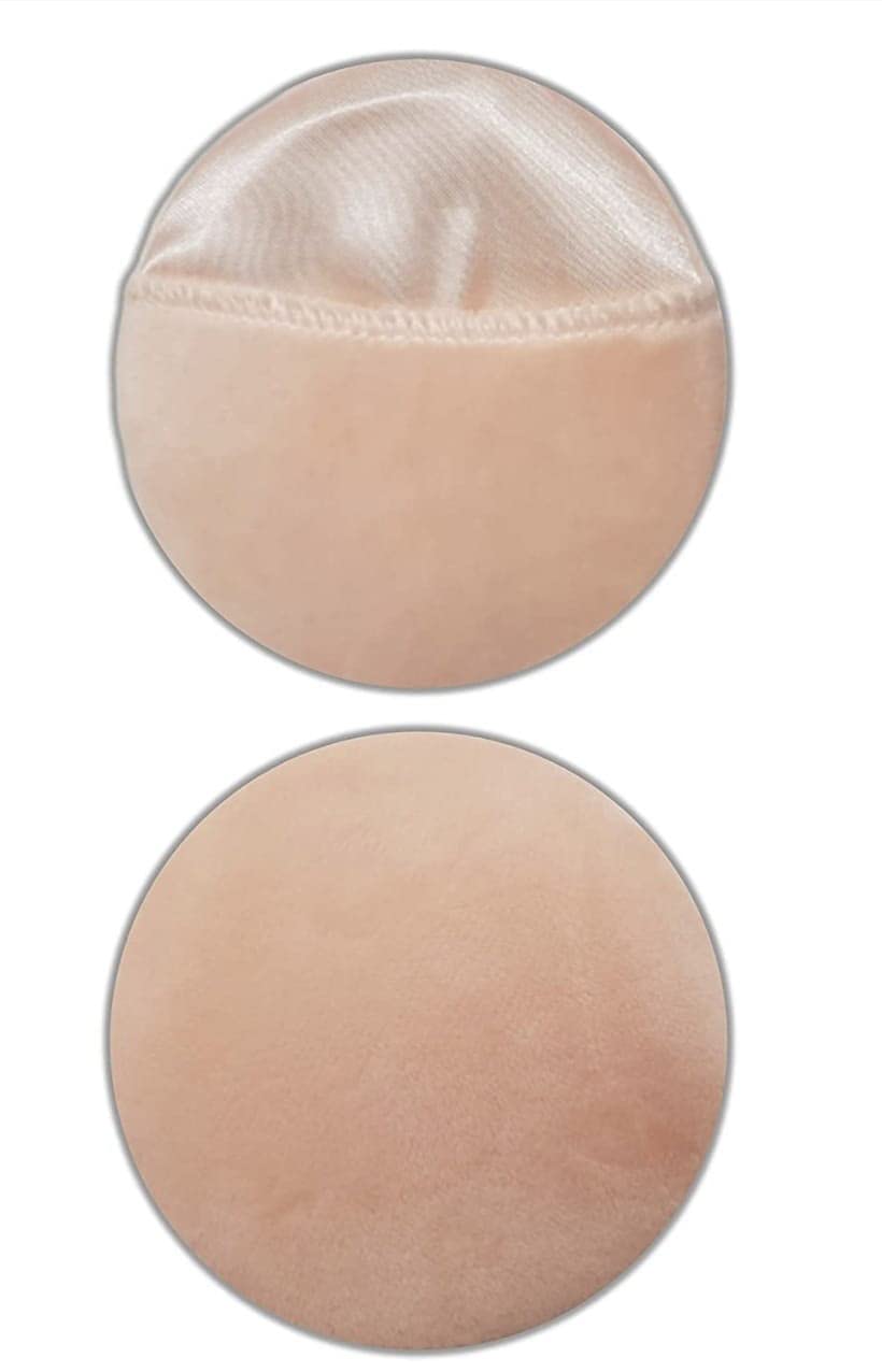 REETIK Super Soft Pure Cotton Powder Puff with Hand Strap - 2 Pack for Loose Powder, Dry Powder, Liquid & Mineral Foundation | Makeup Application & Touch-Ups