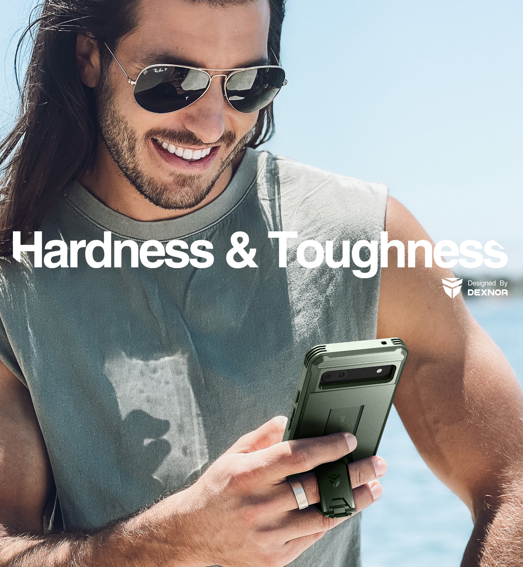 Dexnor Heavy Duty Shockproof Rugged Case for Google Pixel 6A with Built-in Screen Protector, Full Body Bumper & Kickstand - Perfect for Outdoor Activities, Work & Travel Protection
