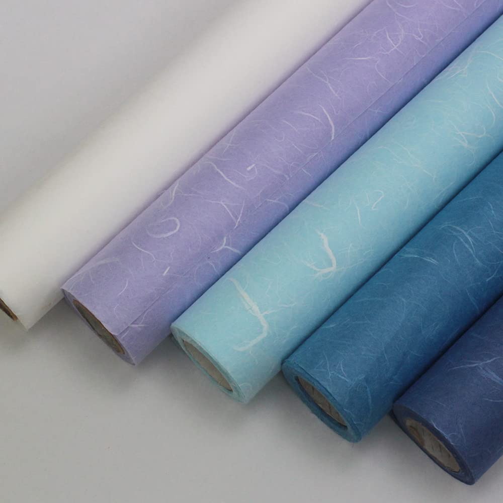 Premium Korean Traditional Mulberry Hanji Paper Roll - Natural Fiber Texture, Unyong Red (10.4