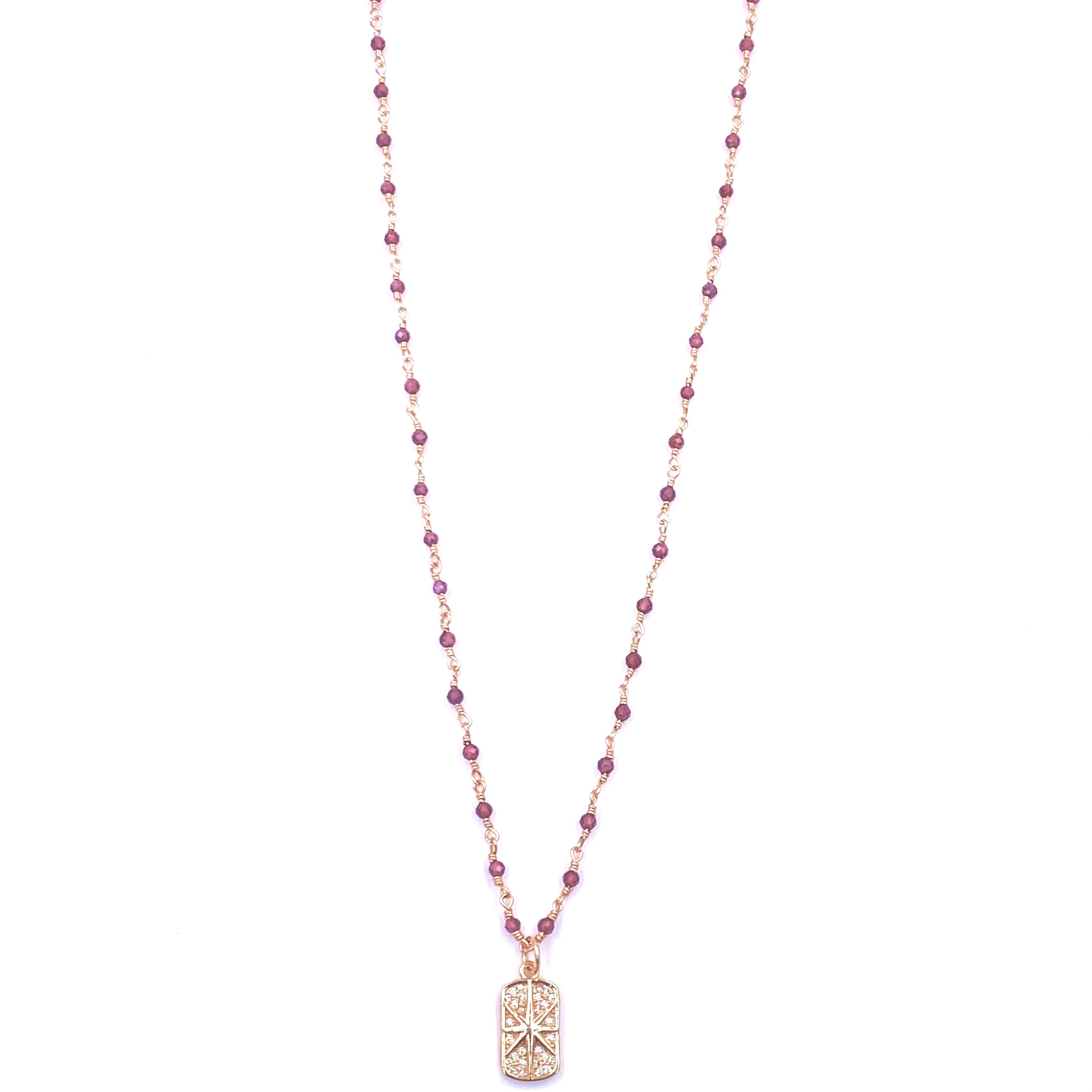 Ashley Gold Stainless Steel Beaded Chain Necklace with CZ Star Pendant - 18K Gold Plated Jewelry for Women, Perfect for Parties, Weddings & Everyday Wear