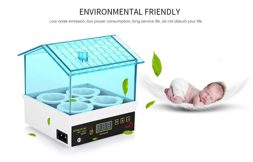 TOPCHANCES Mini Automatic Egg Incubator for 4 Chicken Eggs - Digital Temperature Control with Auto-Turning Feature (Not for Duck/Goose Eggs) | Perfect for Home Poultry Farming, Classroom Science Projects & Backyard Chicken Breeding