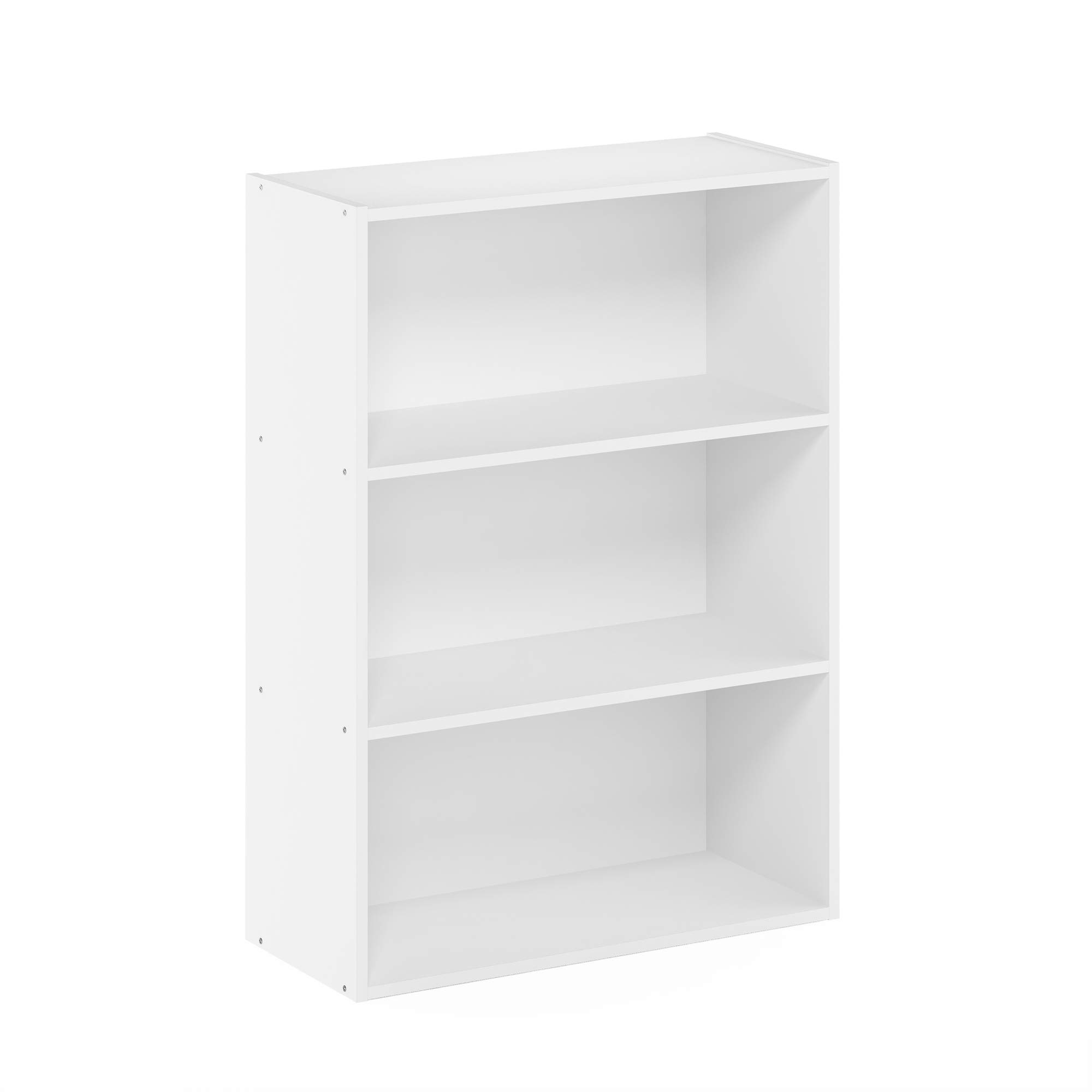 Furinno Pasir 3-Tier Open Shelf Bookcase, White - Modern Storage Solution for Books, Toys & Home Decor | Perfect for Living Room, Bedroom or Office Organization