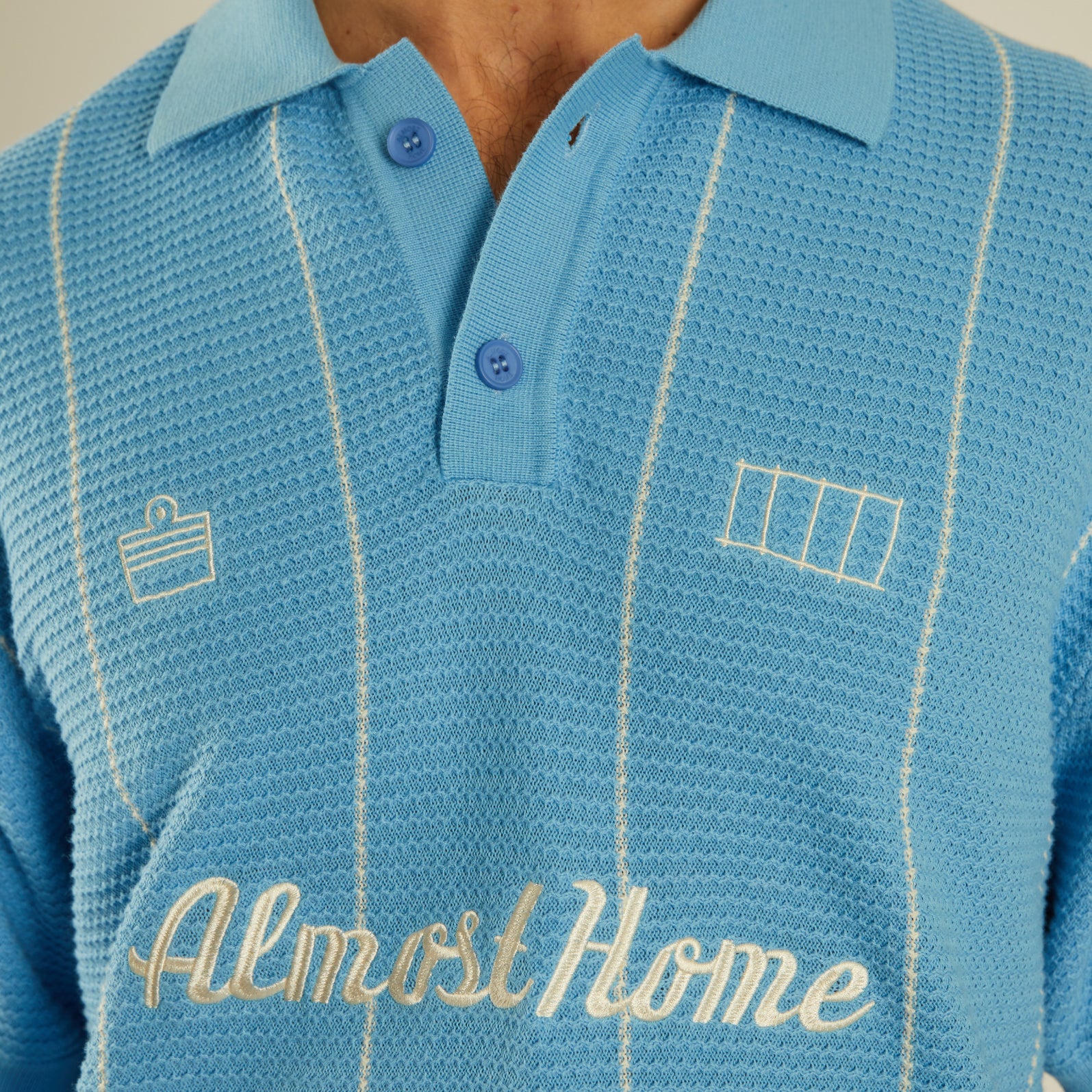 Almost Home x Admiral After Match Polo Shirt - Coventry Blue | Comfortable & Stylish Men's Casual Wear for Golf, Tennis & Outdoor Activities