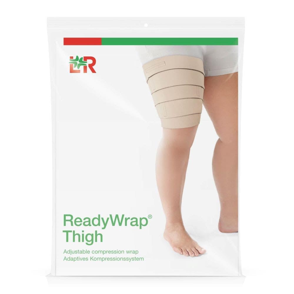 ReadyWrap Black Thigh Large 25 cm Compression Wrap - Premium Support for Sports, Recovery & Medical Use - Ideal for Running, Gym & Injury Rehabilitation