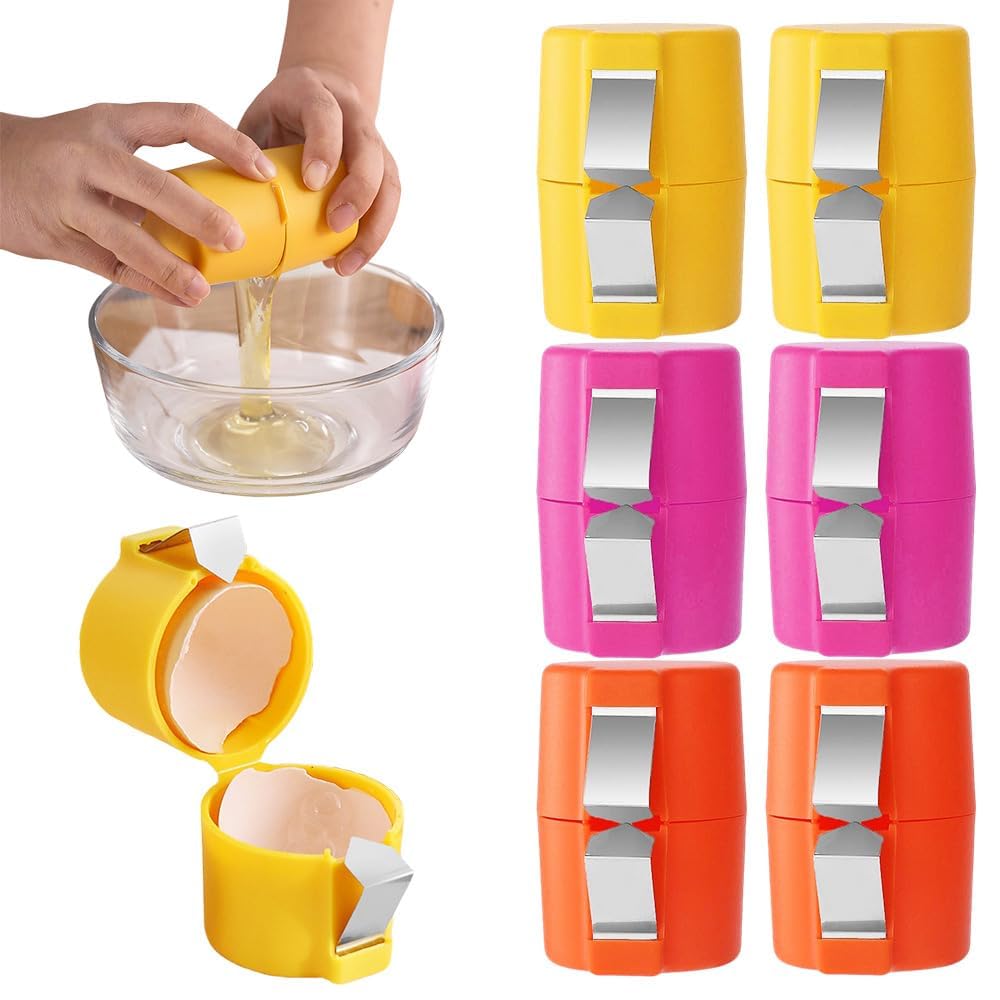 Wmool 6-Piece Egg Shell Opener Set - 2025 New Handheld Egg Cracker Tool for Raw Eggs, Multifunctional Egg Cutter & Separator - Perfect for Cooking, Camping & Kitchen Use