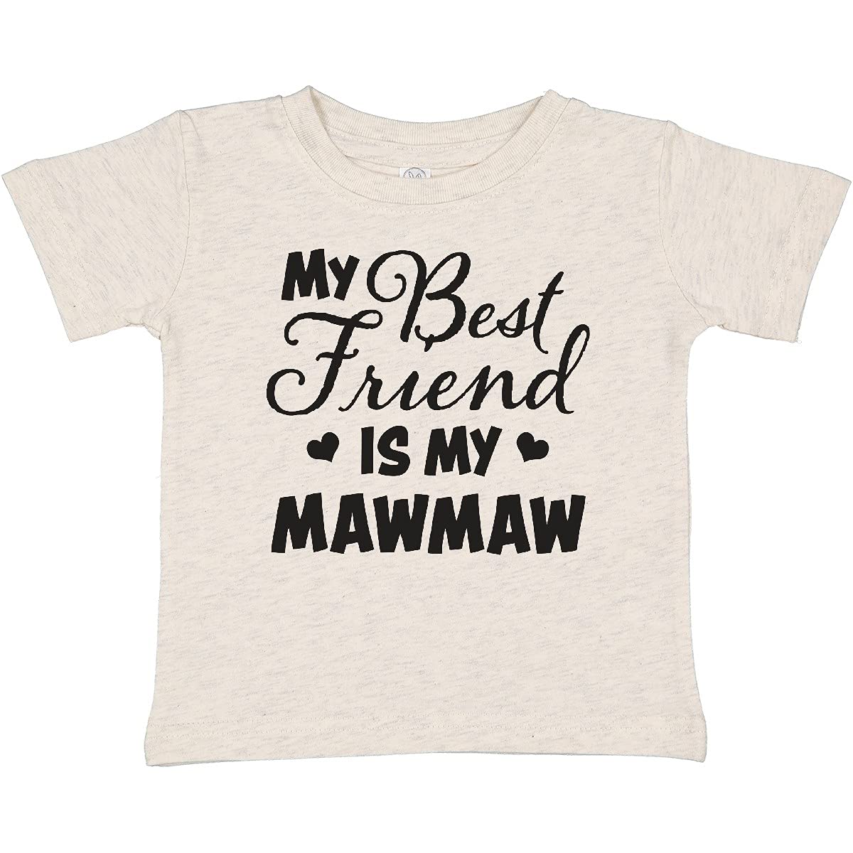 My Best Friend is My Mawmaw with Hearts Baby T-Shirt - Perfect for Family Gatherings & Heartwarming Moments