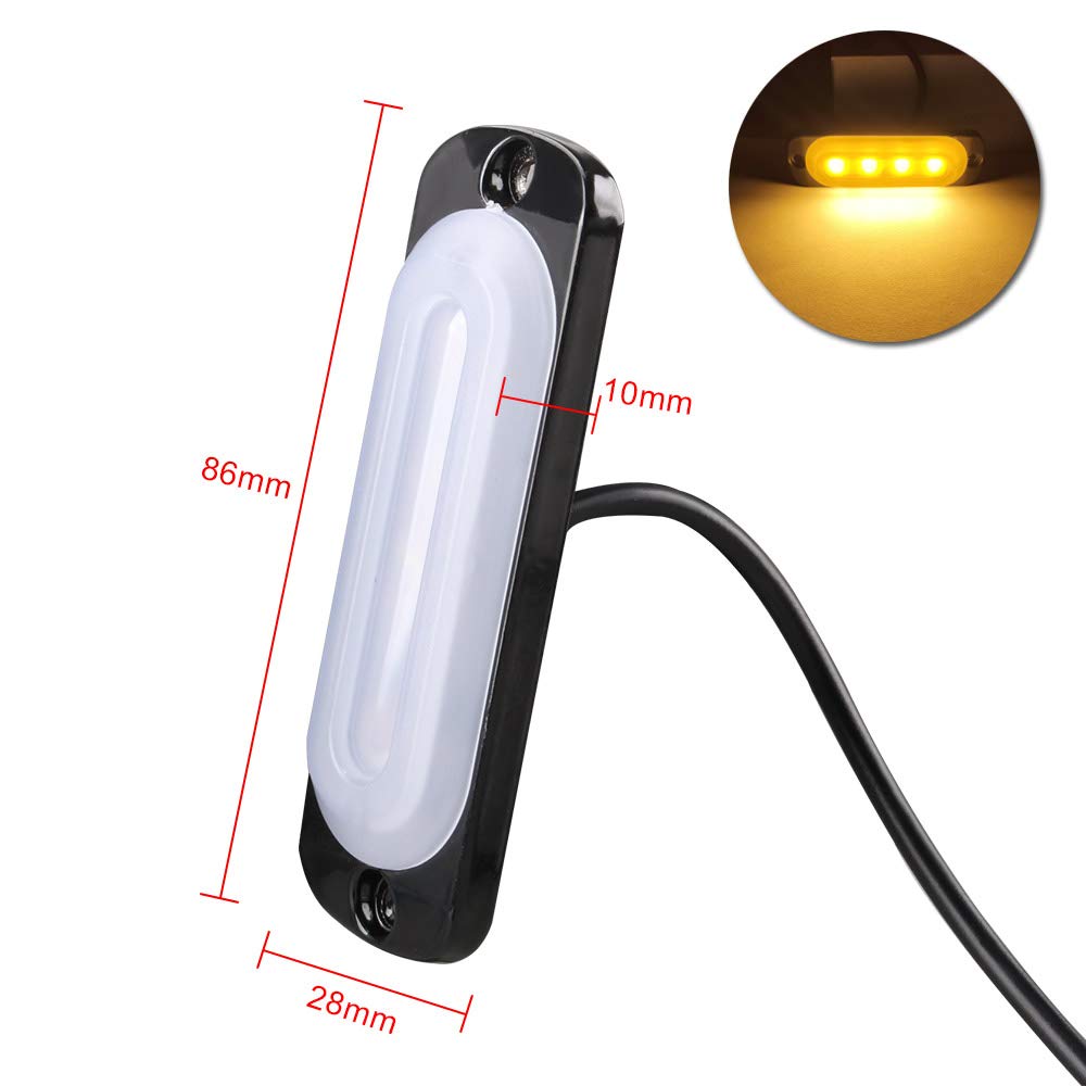 4PCS Sidaqi Super Bright LED Amber Strobe Lights Kit - 12V-24V Waterproof Emergency Warning Lights for Trucks, Vehicles, Grilles & Surface Mount - Ideal for Roadside Emergencies, Construction Zones & Hazard Visibility