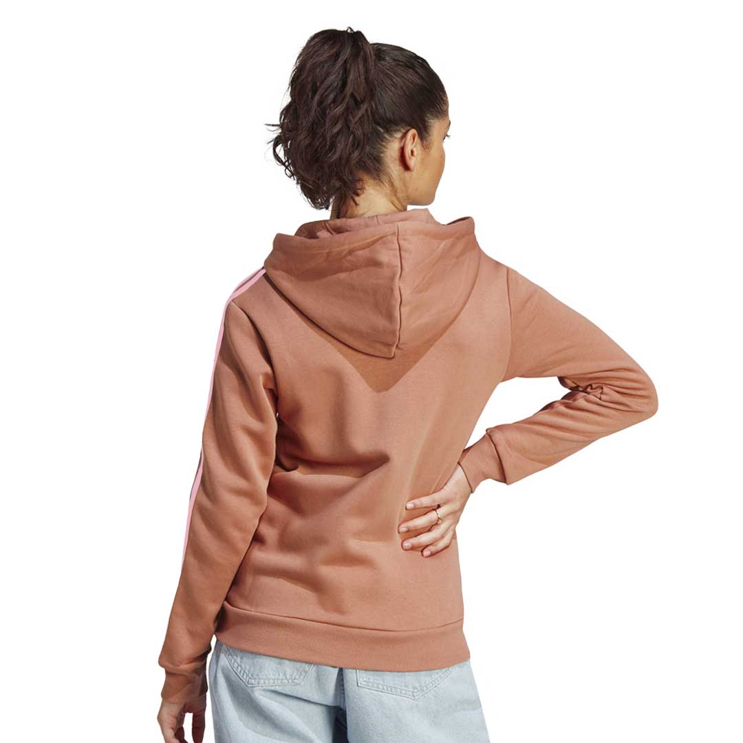 Adidas Women's 3 Stripes Fleece Full Zip Hoodie - Warm Winter Jacket for Casual Outfits & Gym Wear (IM0241) | Perfect for Running, Travel & Everyday Comfort