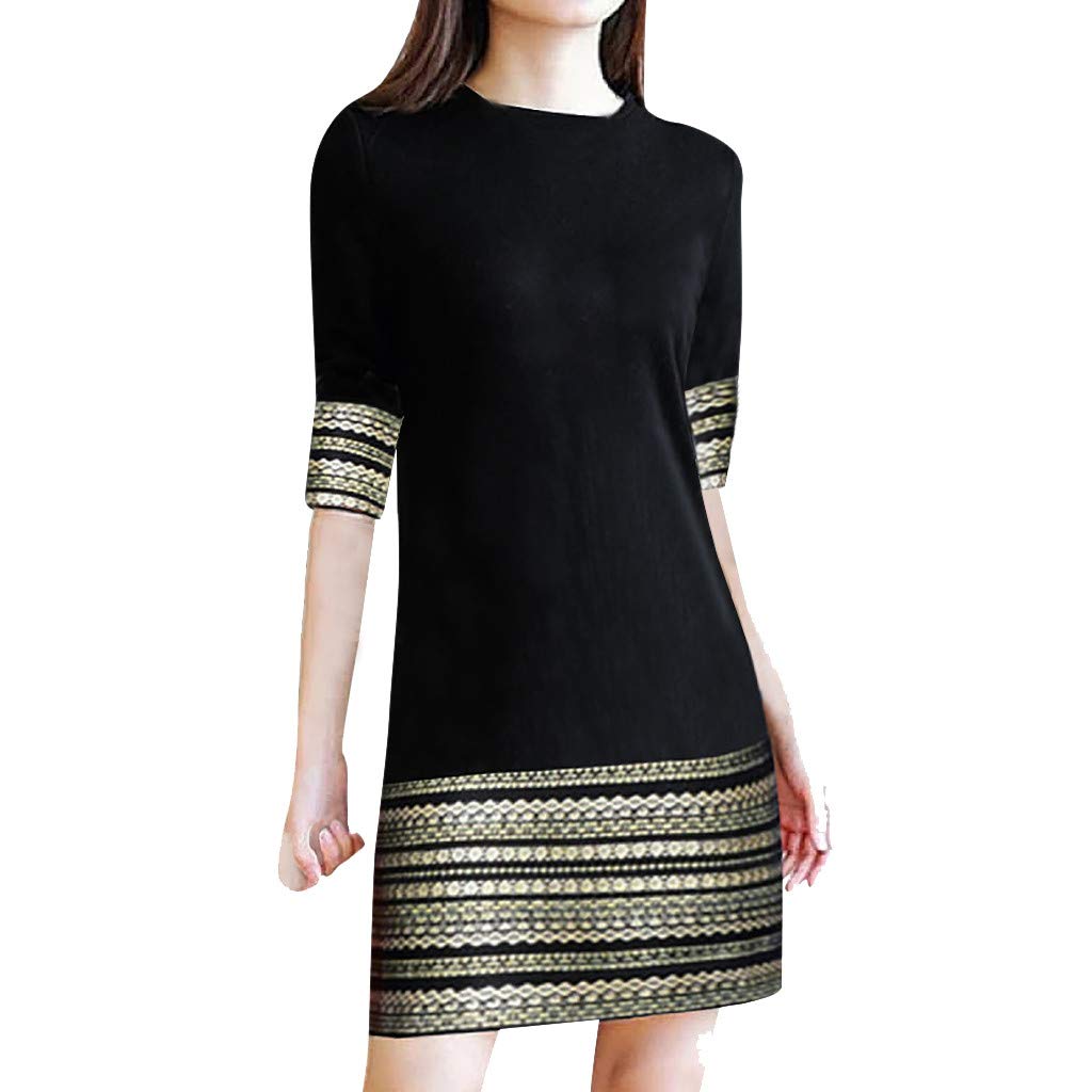 Vintage Elegant Spliced Mini Dress for Women - Casual Short Sleeve Party Dress | Perfect for Cocktail Parties, Date Nights & Summer Outings