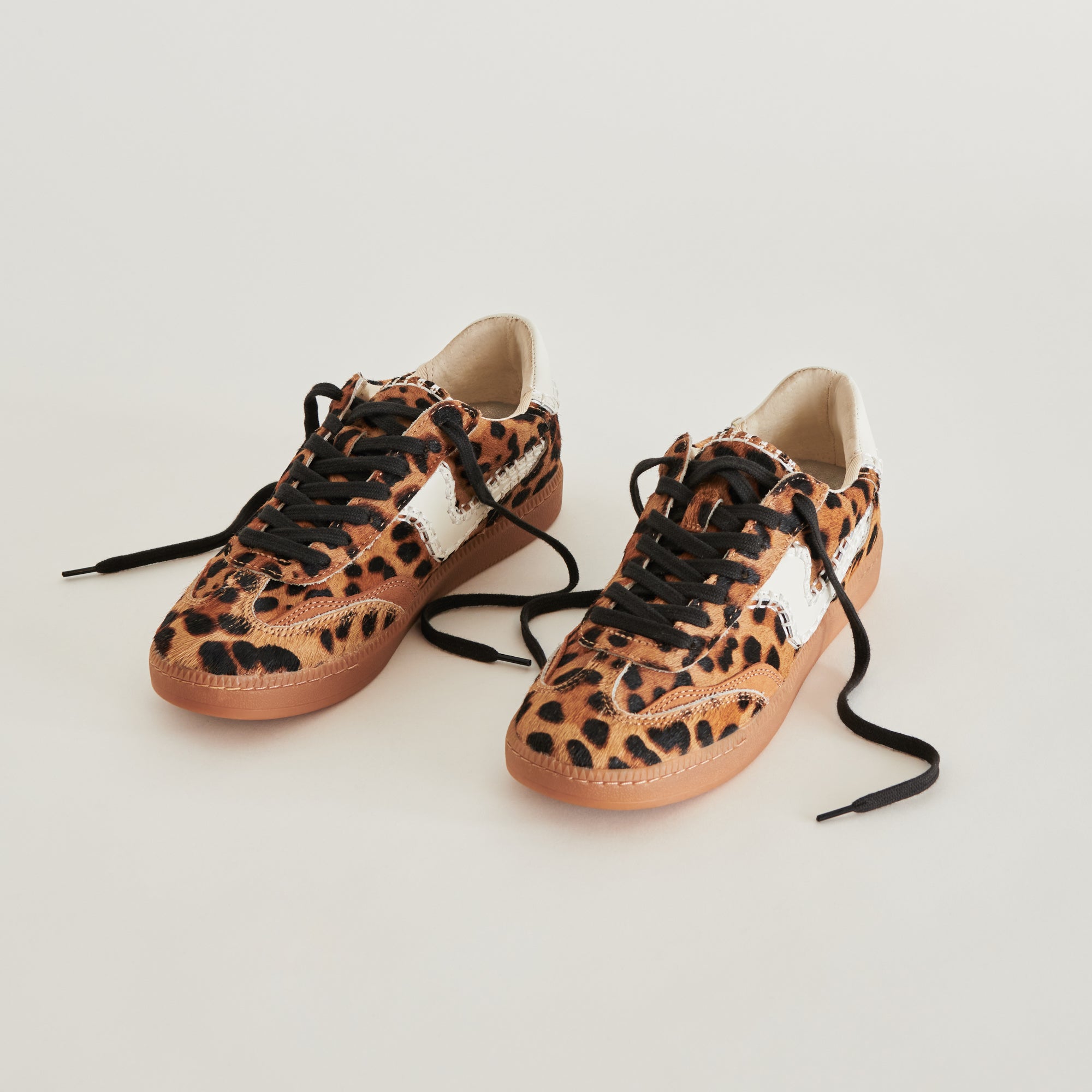 Notice Stitch Sneakers - DK Leopard Calf Hair Women's Fashion Shoes for Casual Wear & Street Style